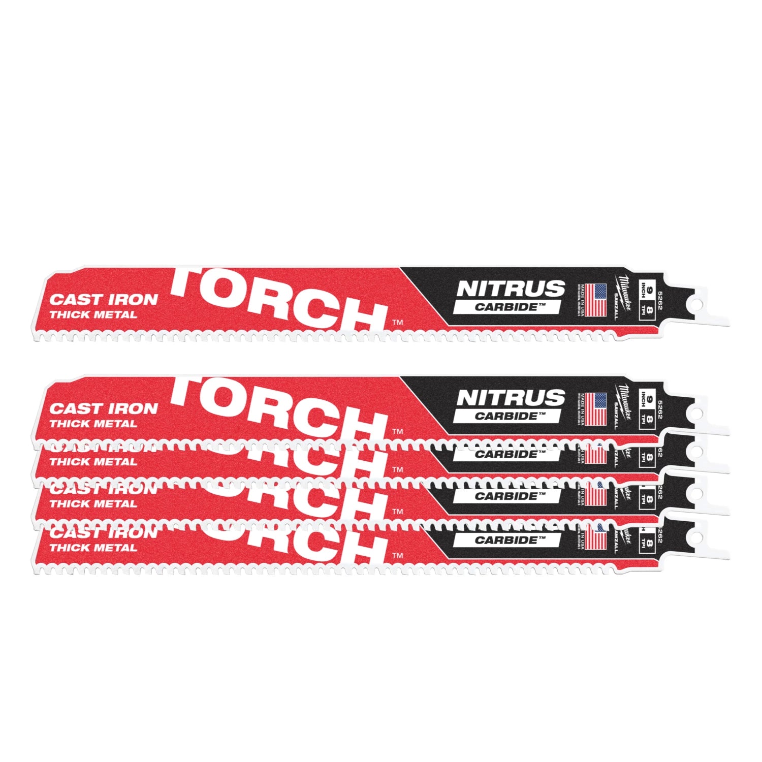 Pânză sabie metal Milwaukee Heavy Duty TORCH™ NITRUS CARBIDE™, multiple dimensiuni