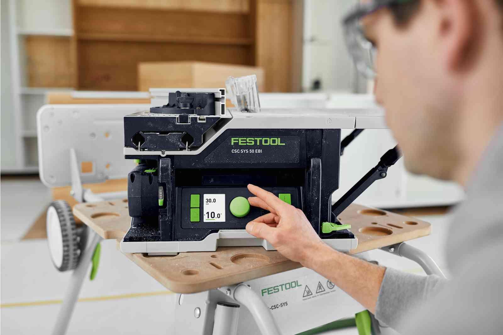 Fierăstrău circular cu masă, cu acumulator Festool CSC SYS 50 EBI-Set, cod 577379 - BIG STORE (Dynamic Tools SRL)