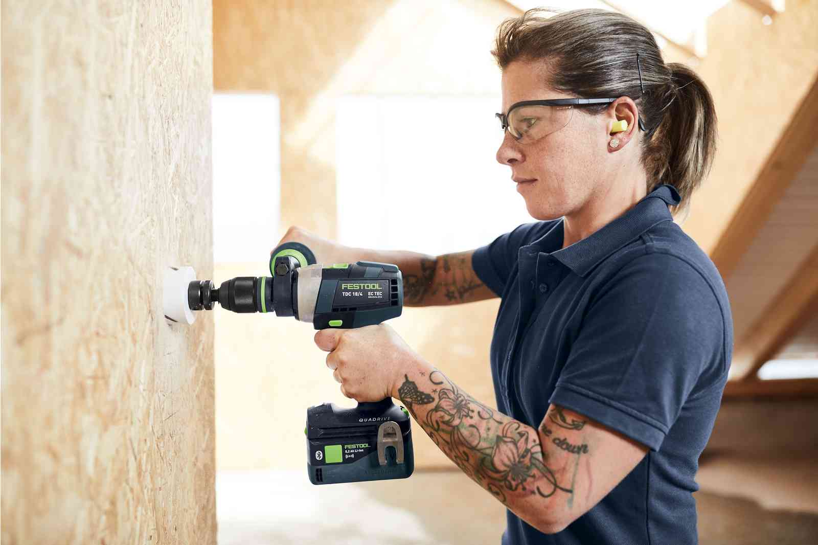 Mașină de găurit și înșurubat cu acumulator, 18V, Festool QUADRIVE TDC 18/4 I-Basic, cod 577052 + acumulator CADOU BP 18 Li 5,2 - BIG STORE (Dynamic Tools SRL)