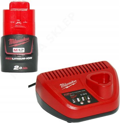 Kit energie Milwaukee M12 NRG-201 - 1 x acumulator M12 B2 2,0Ah + 1 x încărcător C12 C, cod 4933451900