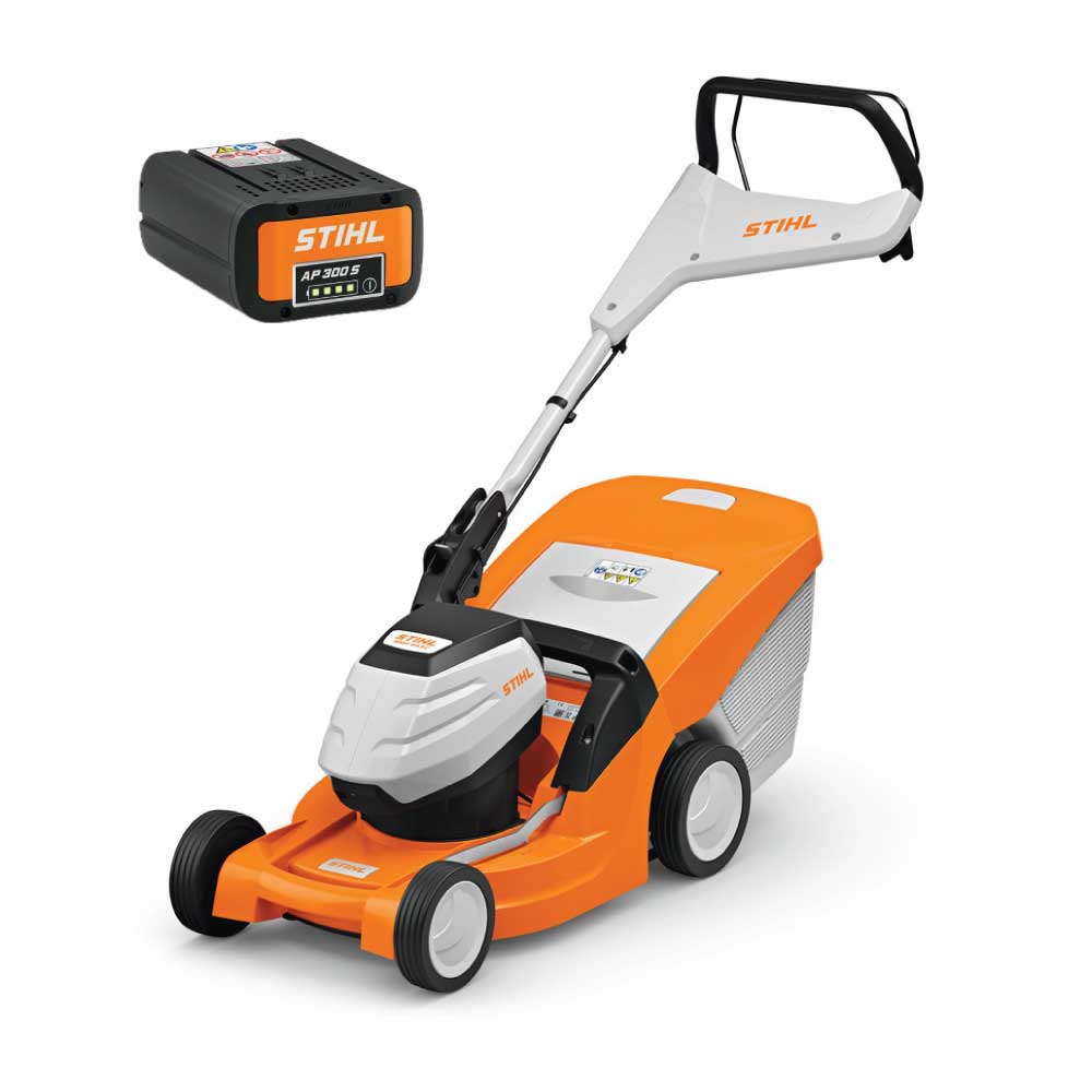 RMA 443.2 C Mașină de tuns gazonul pe acumulator Stihl, cu acumulator AP 300 S, cod 63380111405