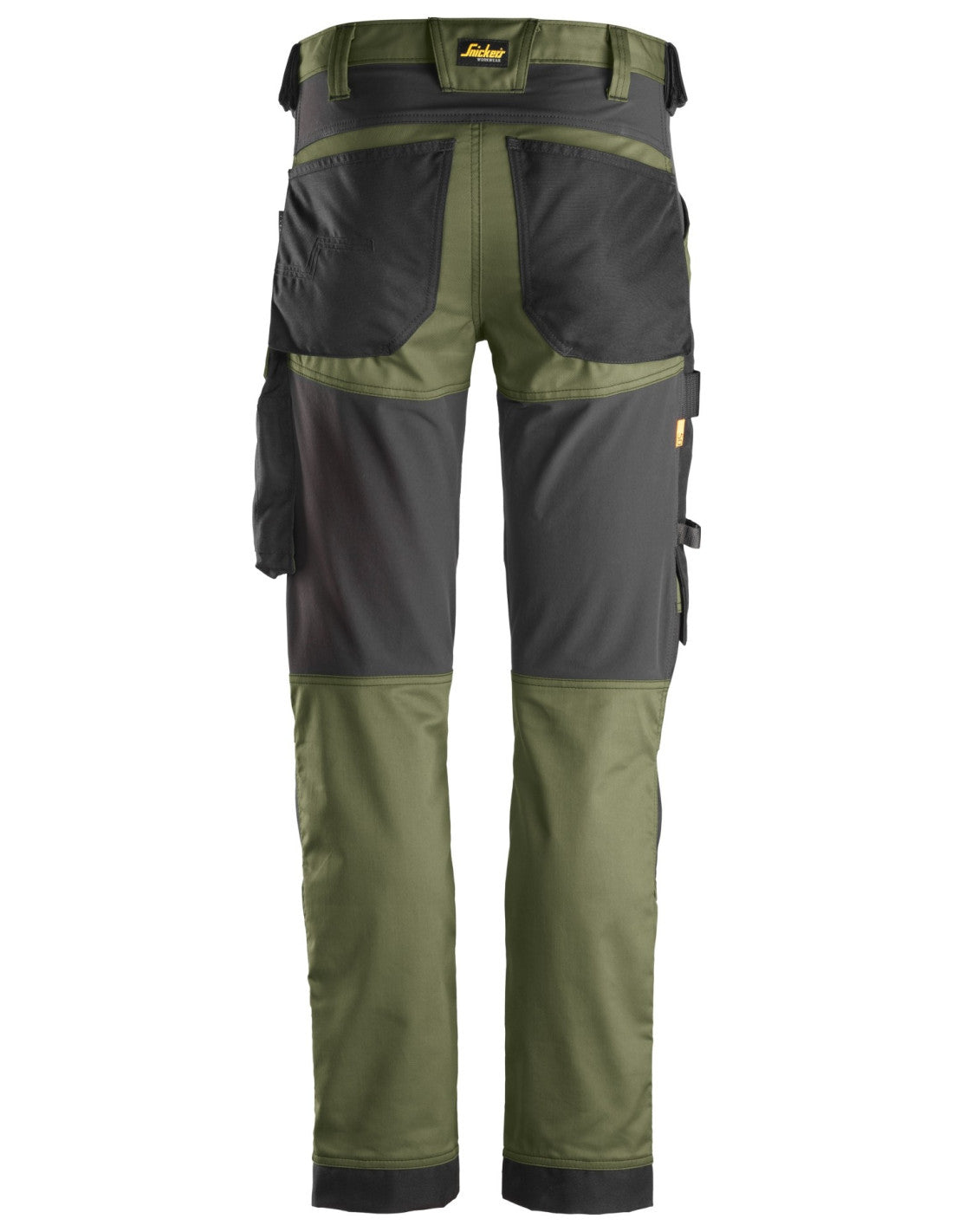 Pantaloni de lucru, stretch, Snickers Workwear, AllroundWork, 6341, Khaki Green/Black