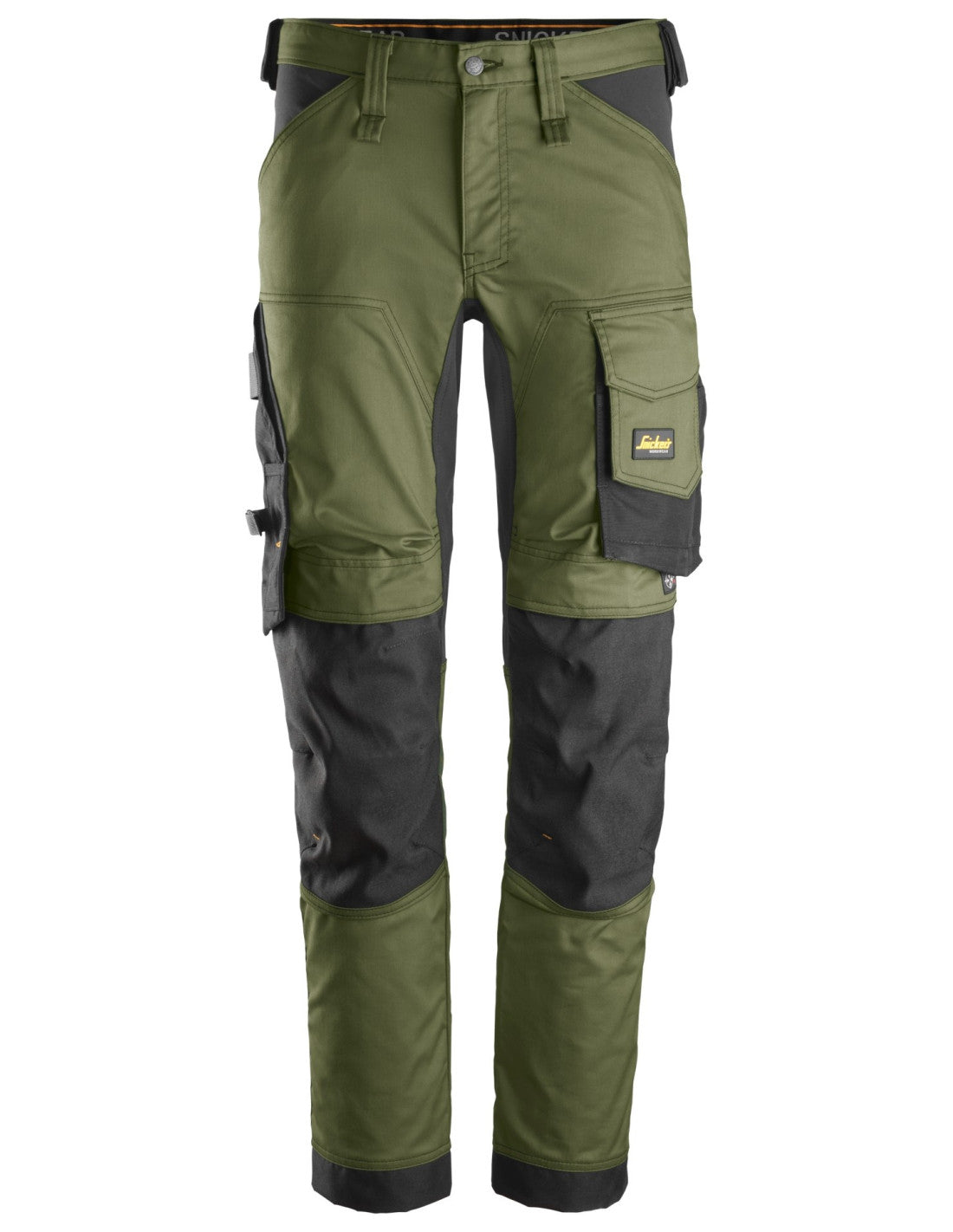 Pantaloni de lucru, stretch, Snickers Workwear, AllroundWork, 6341, Khaki Green/Black