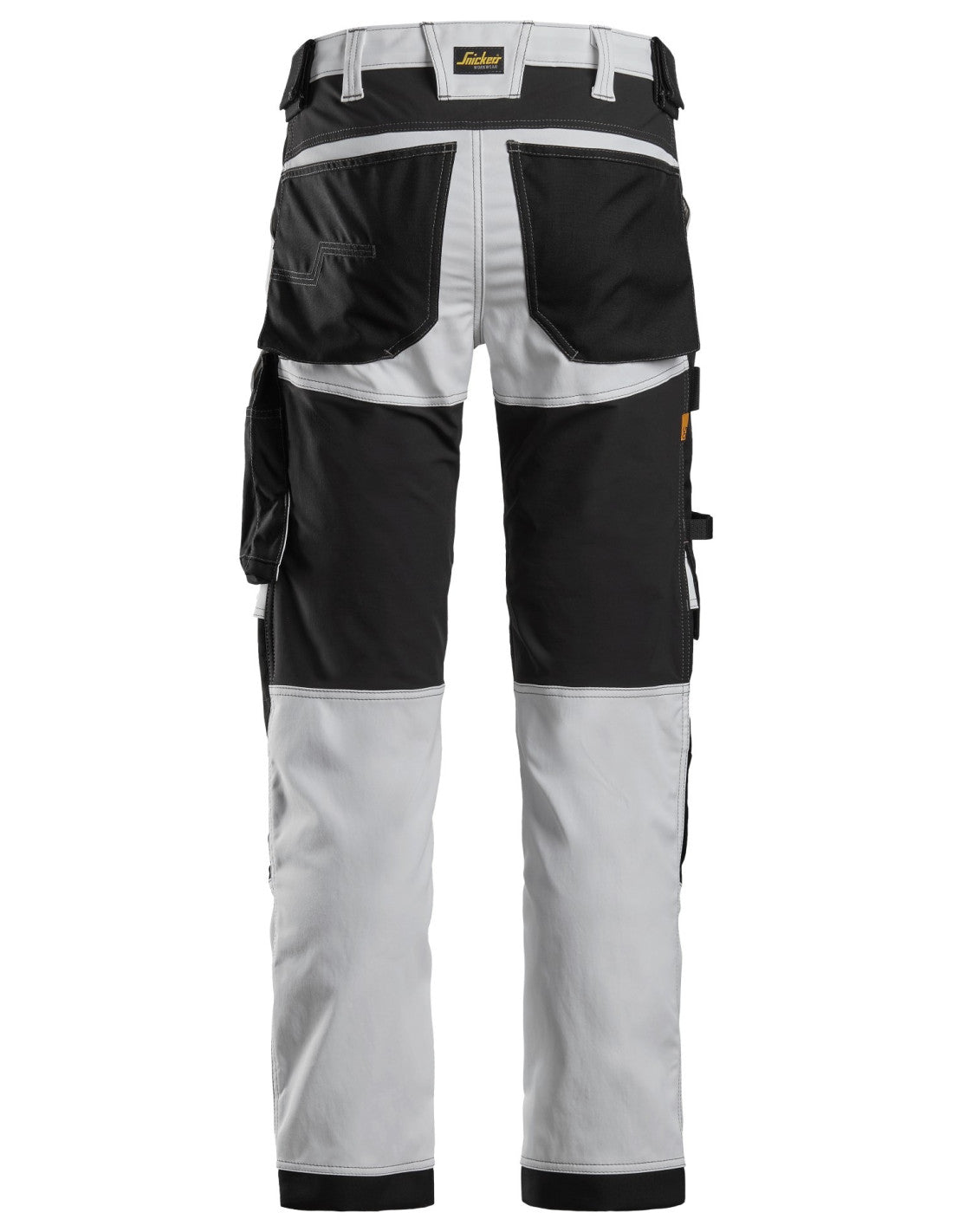 Pantaloni de lucru, stretch, Snickers Workwear, AllroundWork, 6341, White/Black
