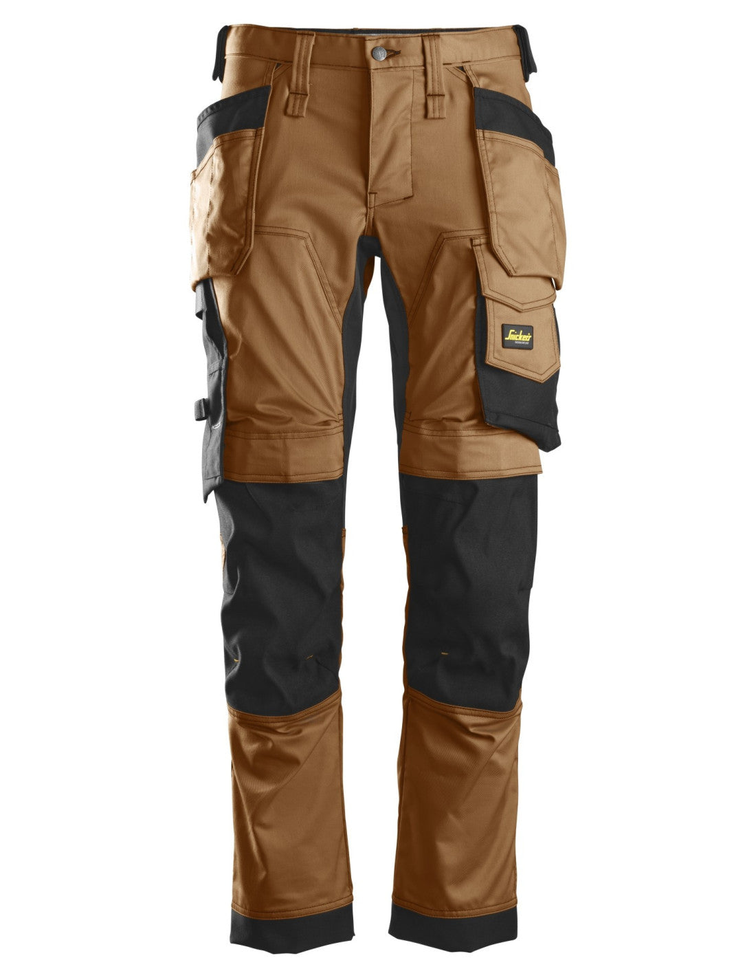 Pantaloni de lucru, stretch, cu buzunare holster, Snickers Workwear, AllroundWork, 6241, Brown/Black