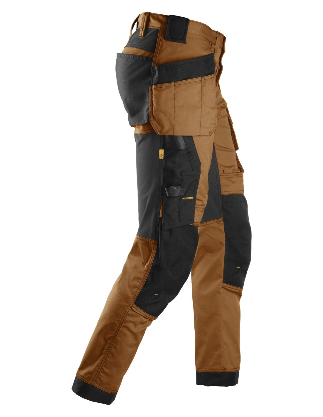 Pantaloni de lucru, stretch, cu buzunare holster, Snickers Workwear, AllroundWork, 6241, Brown/Black