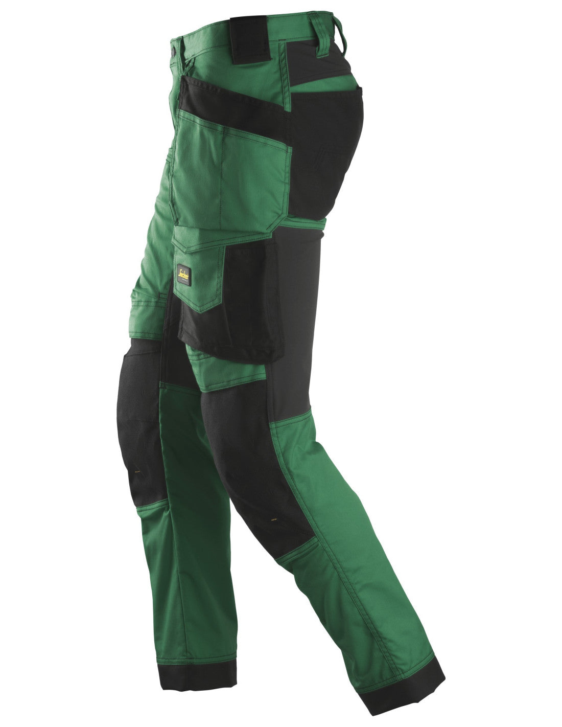 Pantaloni de lucru, stretch, cu buzunare holster, Snickers Workwear, AllroundWork, 6241, Forest Green/Black