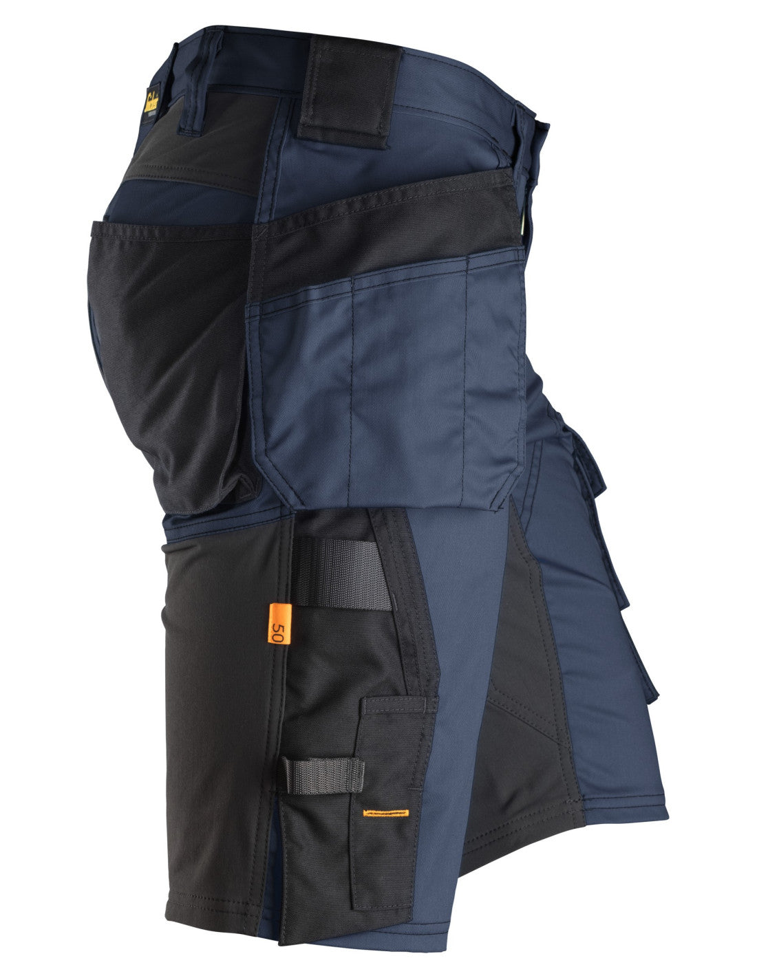 Pantaloni scurți de lucru, stretch, cu buzunare holster, Snickers Workwear, AllroundWork, 6141, Navy/Black