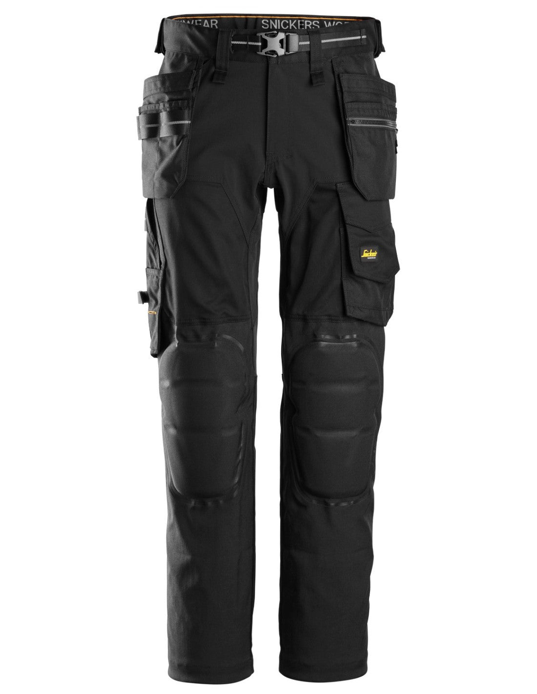 Pantaloni de lucru cu genunchiere integrate & buzunare holster, Snickers Workwear, AllroundWork, 6590, Black/Black
