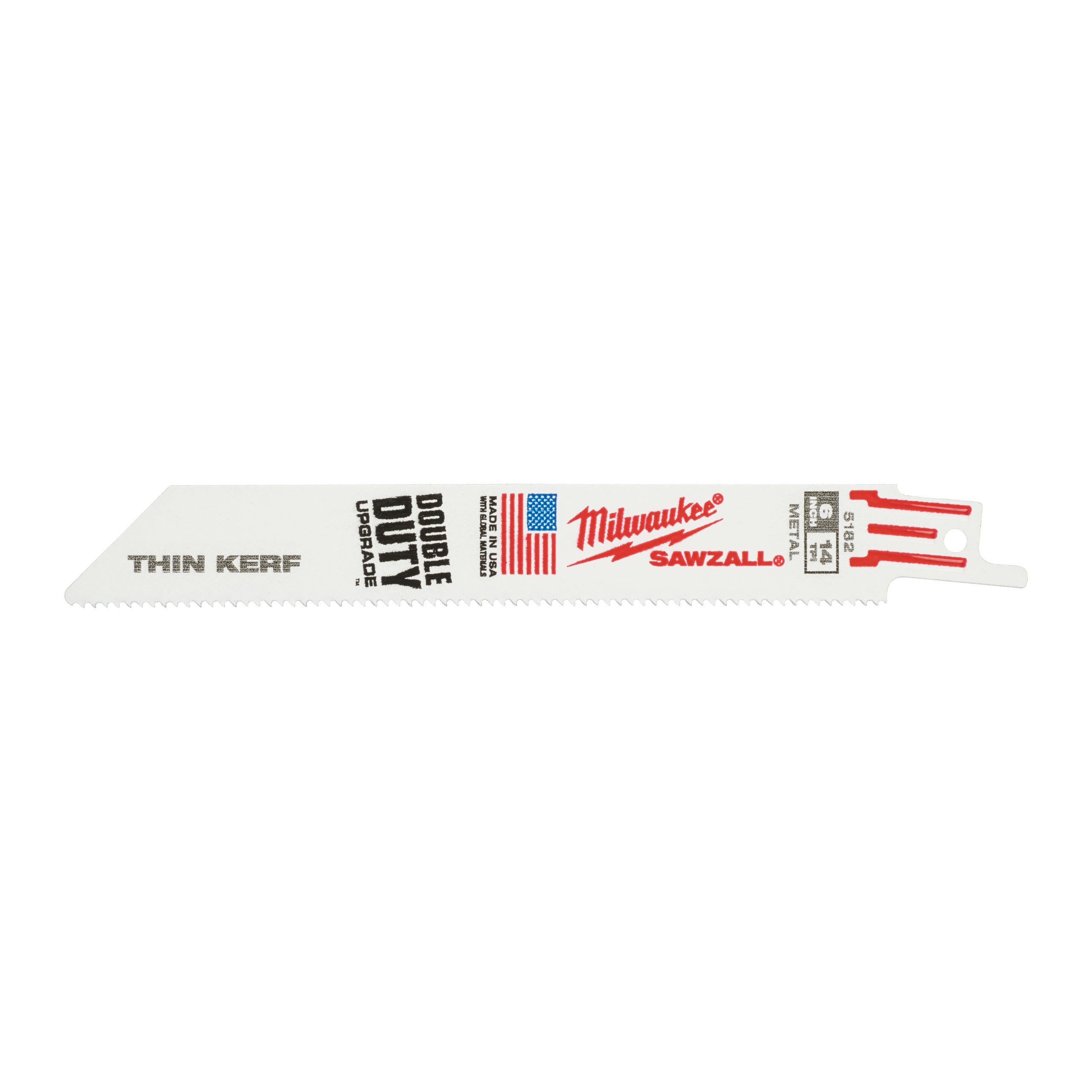 Pânză pentru fierăstrău sabie Sawzall Metal: Pânze THIN KERF Milwaukee 150mm x 14 Tpi, cod 48475182