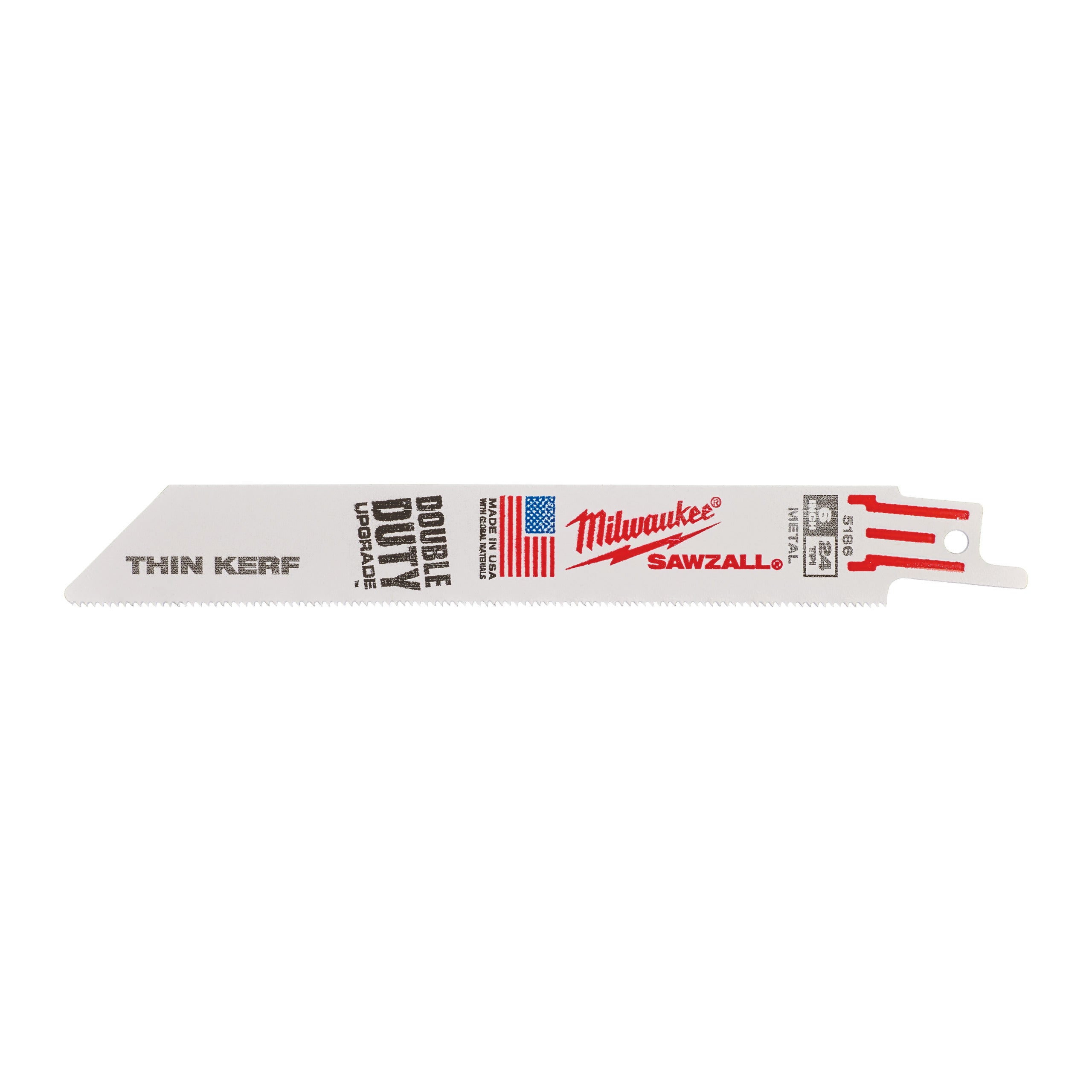 Pânză pentru fierăstrău sabie Sawzall Metal: Pânze THIN KERF Milwaukee 150mm x 24 Tpi, cod 48475186