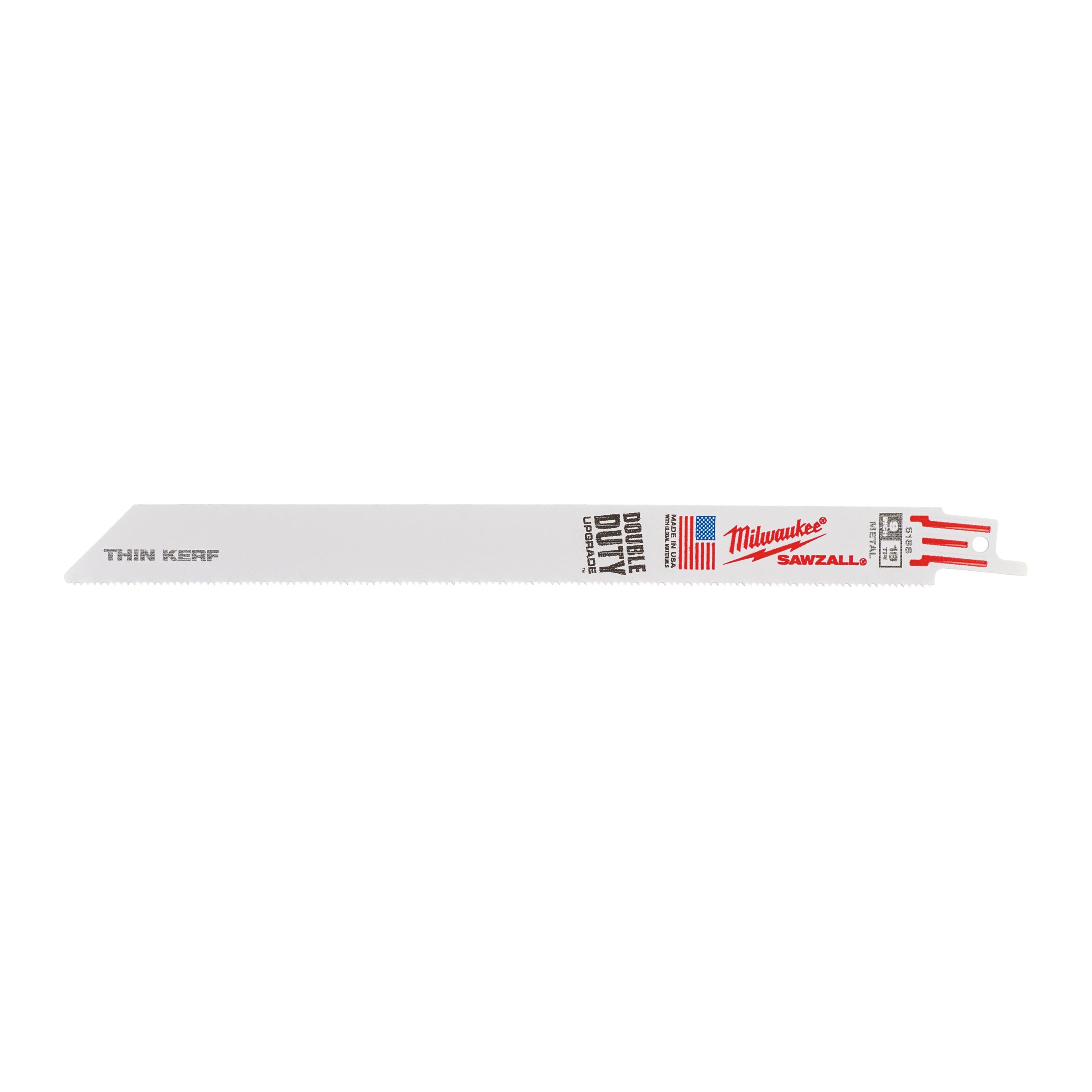 Pânză pentru fierăstrău sabie Sawzall Metal: Pânze THIN KERF Milwaukee 230mm x 18 Tpi, cod 48475188