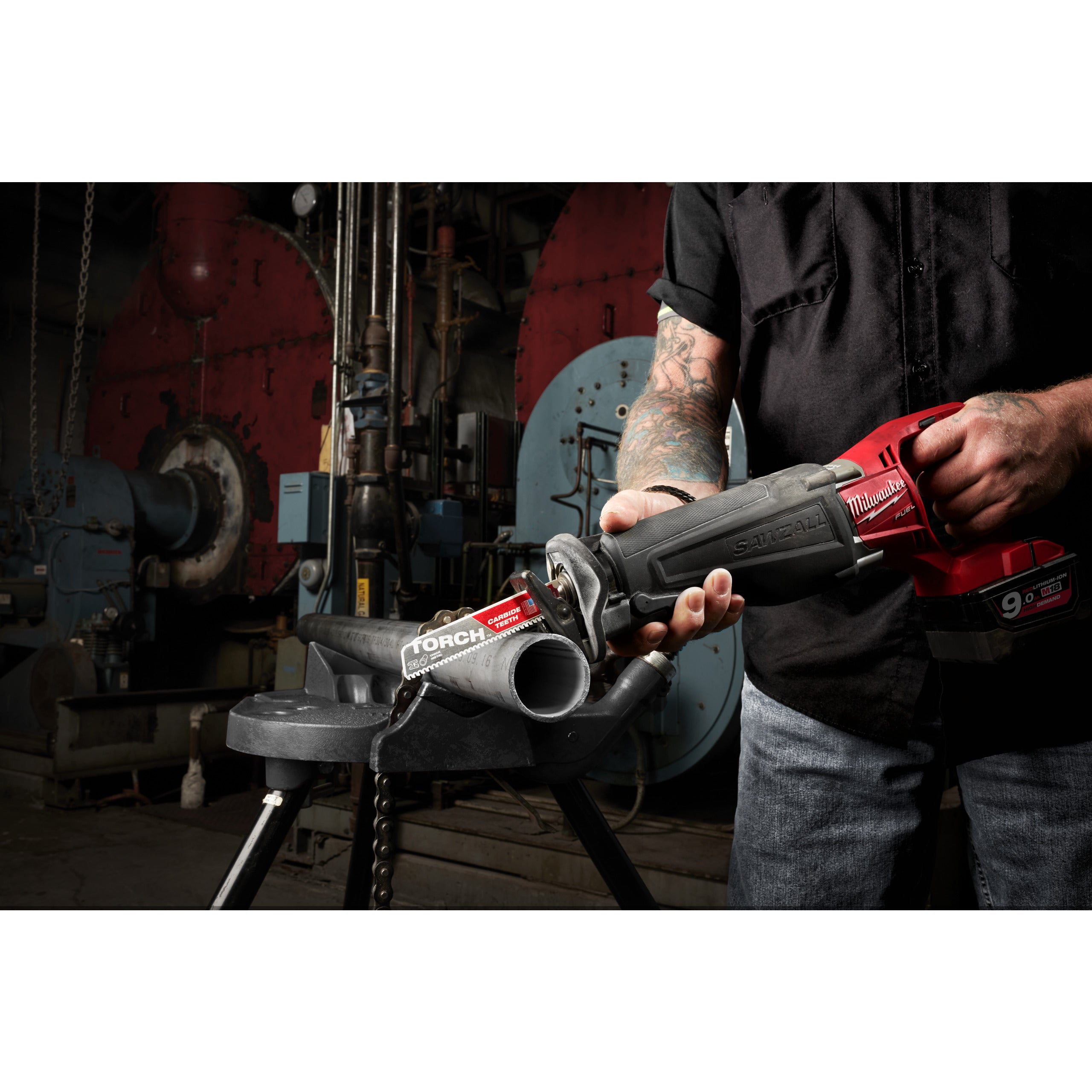 Pânză pentru fierăstrău sabie Sawzall Metal Heavy Duty TORCH™ cu dinți din carbură pentru lucrări de demolare Milwaukee TCT TORCH 150mm x 8 Tpi, cod 48475201
