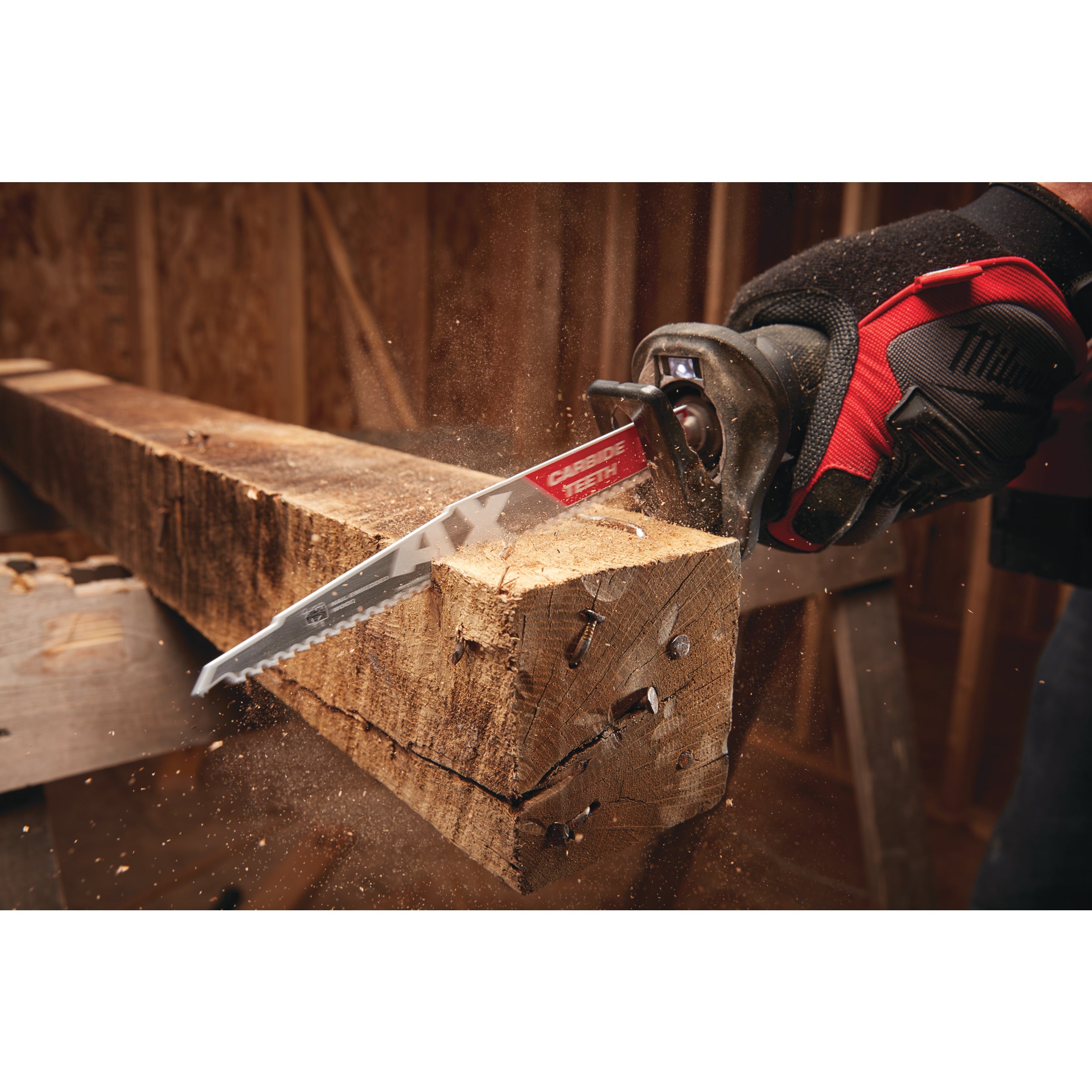 Pânză pentru fierăstrău sabie Sawzall Heavy Duty AX™ cu dinți din carbură pentru lucrări de demolare Milwaukee TCT AX 230mm x 5 Tpi, cod 48475226
