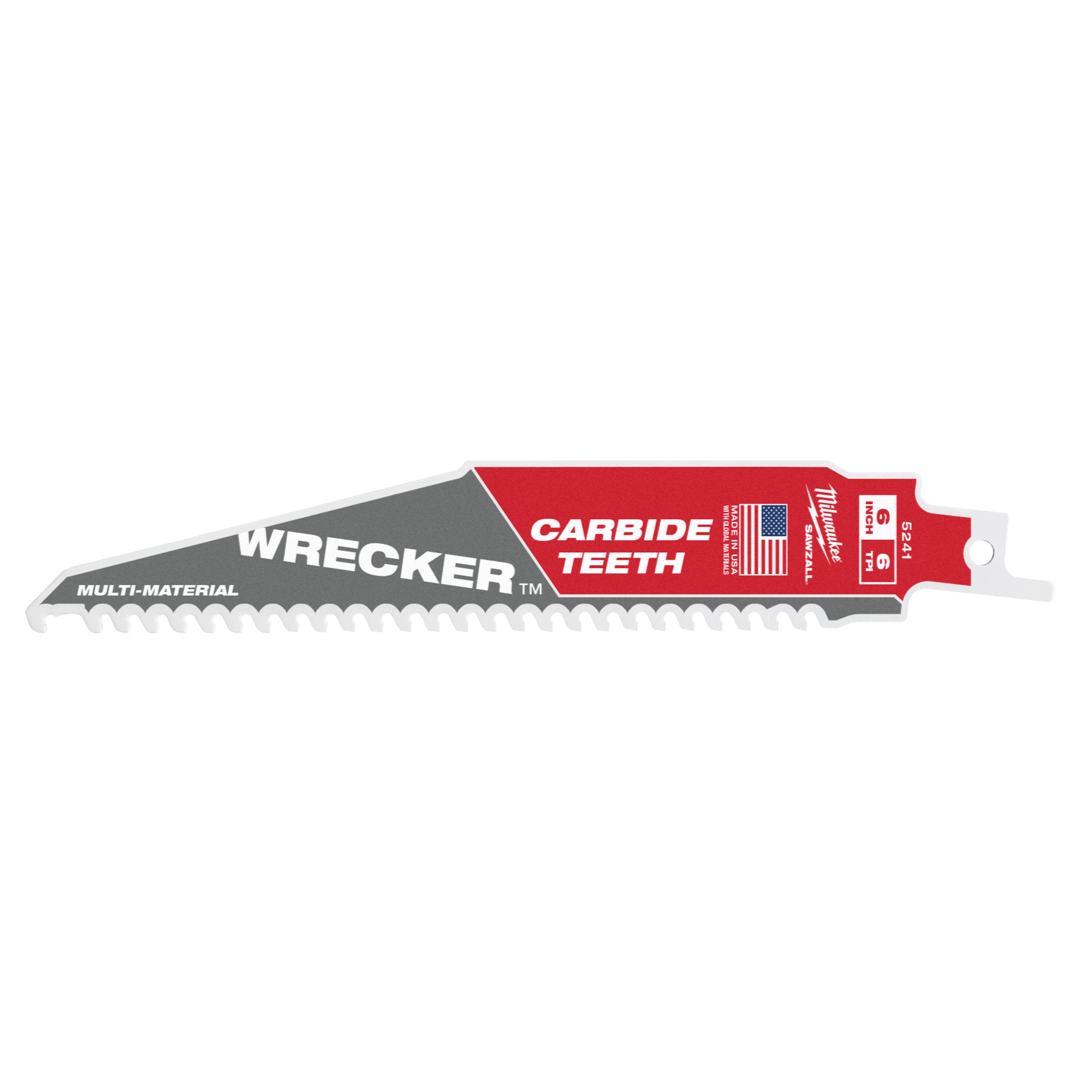 Pânză pentru fierăstrău sabie Sawzall Multimaterial Heavy Duty WRECKER™ cu dinți din carbură Milwaukee TCT WRECKER 150mm x 6 Tpi, cod 48475241