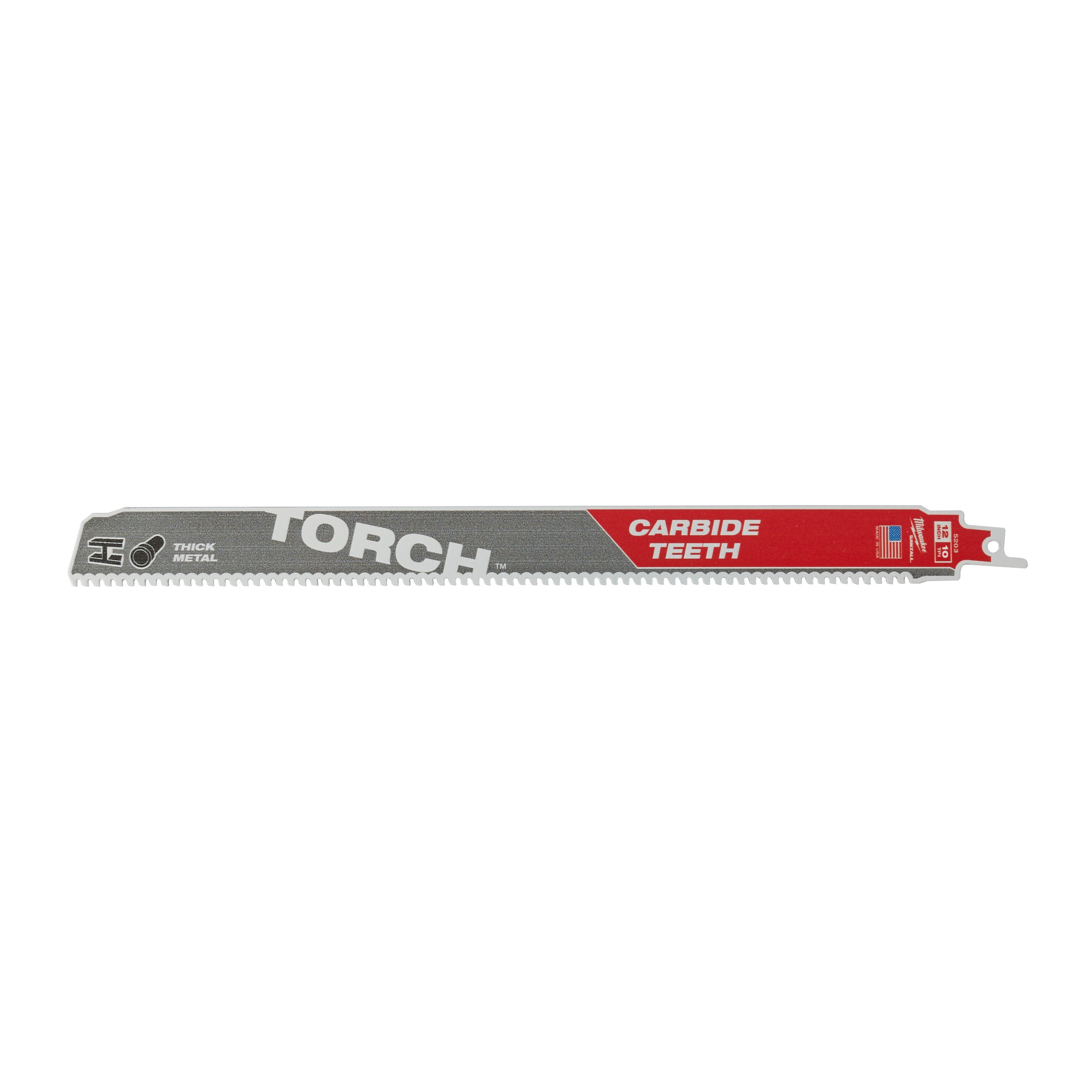 Pânză pentru fierăstrău sabie Sawzall Metal Heavy Duty TORCH™ cu dinți din carbură pentru lucrări de demolare Milwaukee TCT TORCH 300mm x 10 Tpi, cod 48475253