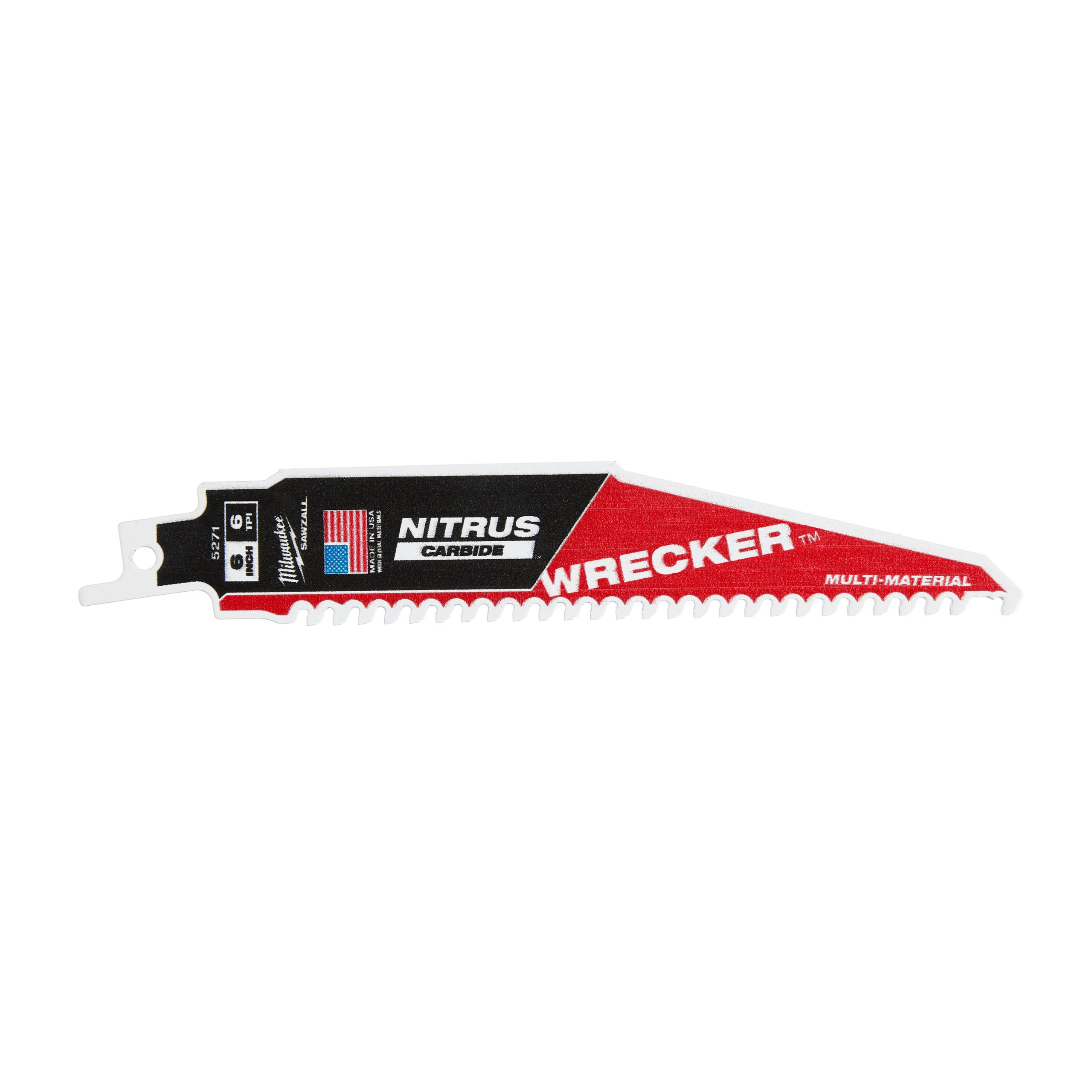 Pânză pentru fierăstrău sabie Sawzall Multi Material WRECKER™ cu NITRUS CARBIDE™ Milwaukee TCT WRECKER NITRUS 150mm x 6 Tpi, cod 48475271