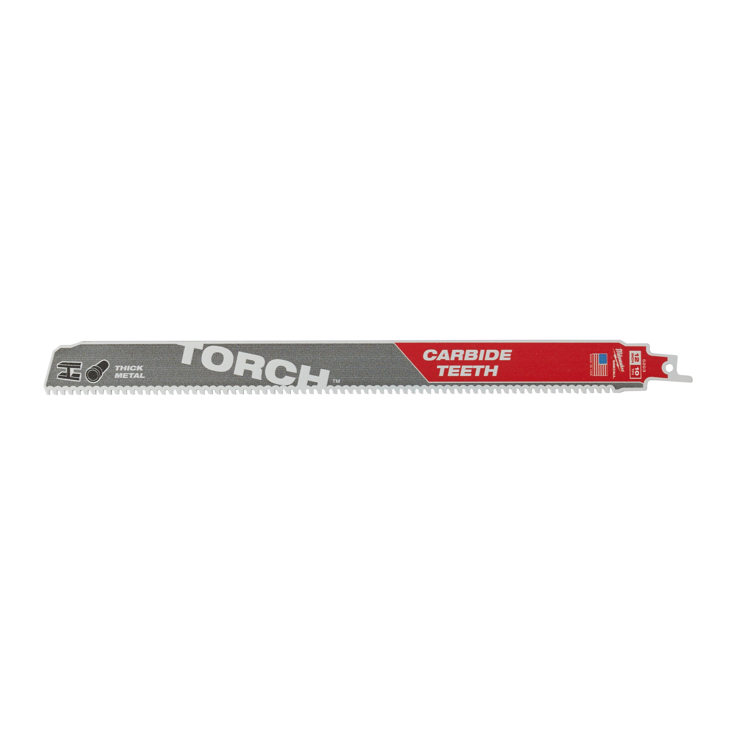 Pânză pentru fierăstrău sabie Sawzall Metal Heavy Duty TORCH™ cu dinți din carbură pentru lucrări de demolare Milwaukee TCT TORCH 300mm x 10 Tpi, cod 48475553