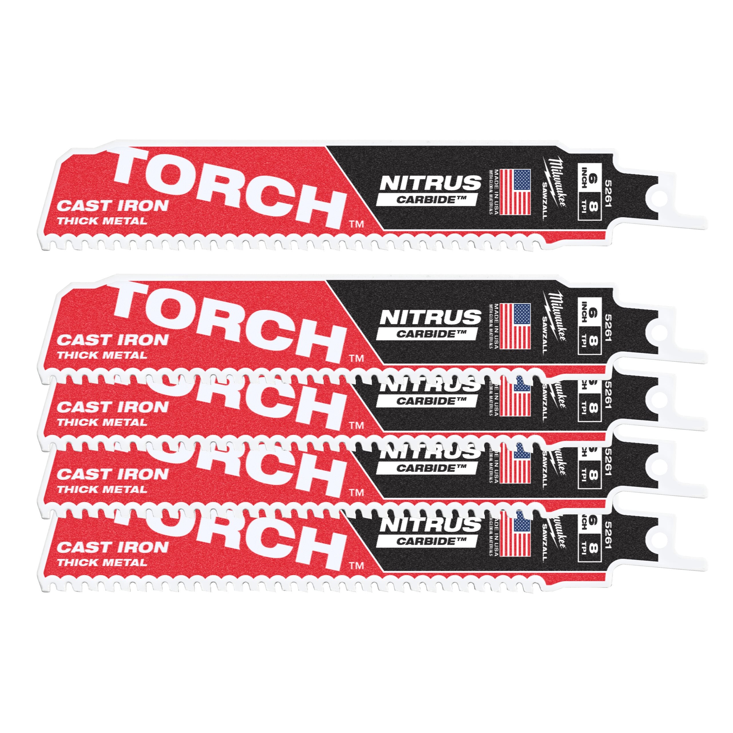 Pânză sabie metal Milwaukee Heavy Duty TORCH™ NITRUS CARBIDE™, multiple dimensiuni