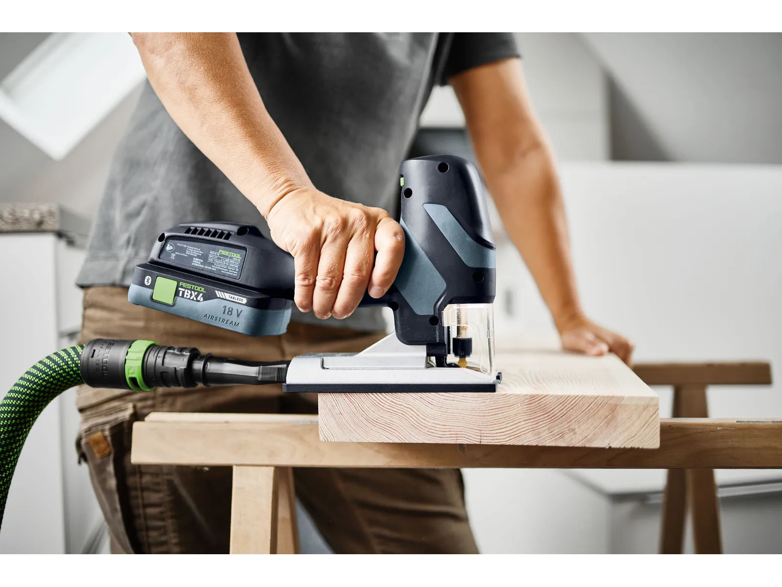 Fierăstrău vertical cu acumulator Festool PSC-E 18 EB-Basic, cod 578521