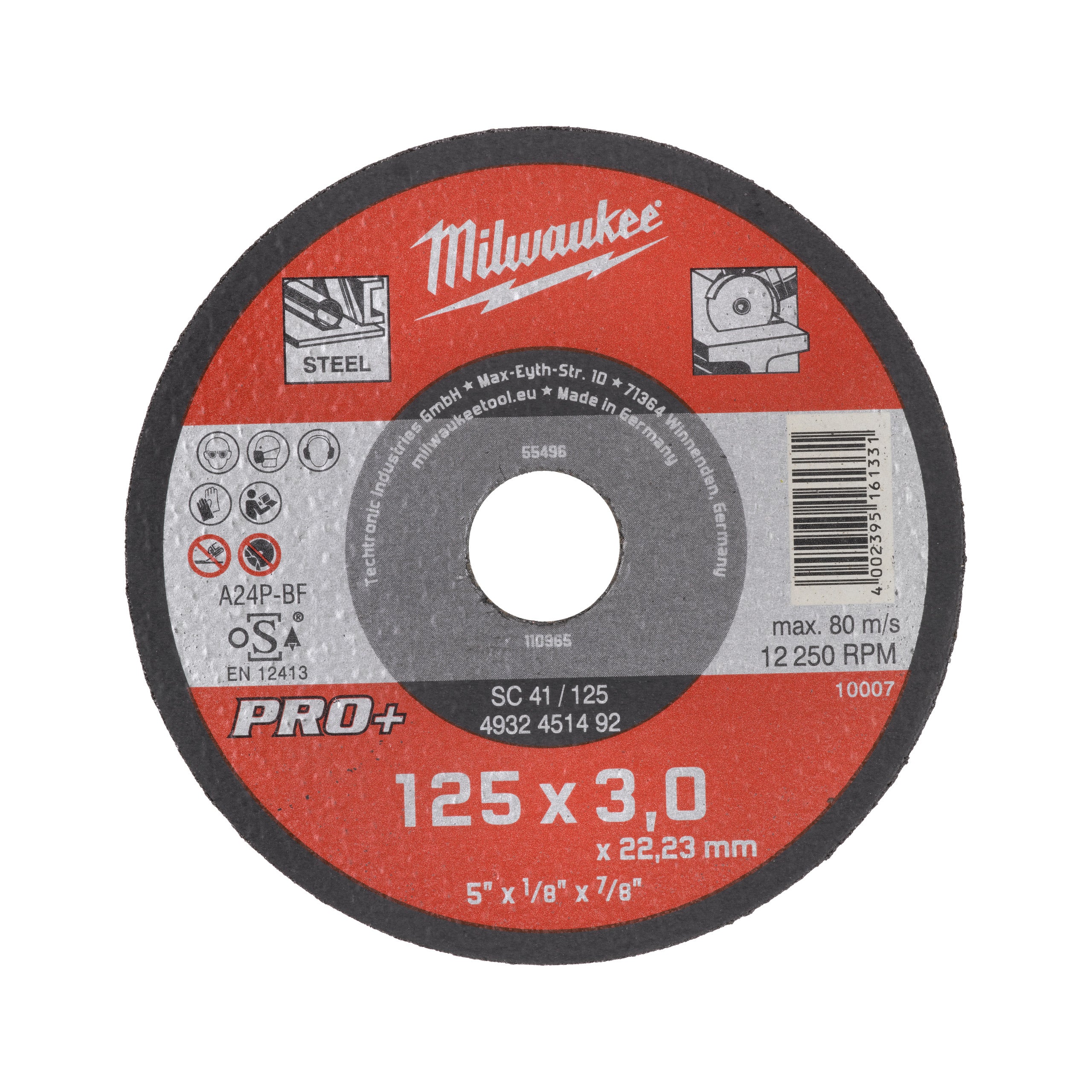 Discuri PRO+ pentru debitare metal Milwaukee SC 41 / 125 x 3 x 22 mm, cod 4932451492