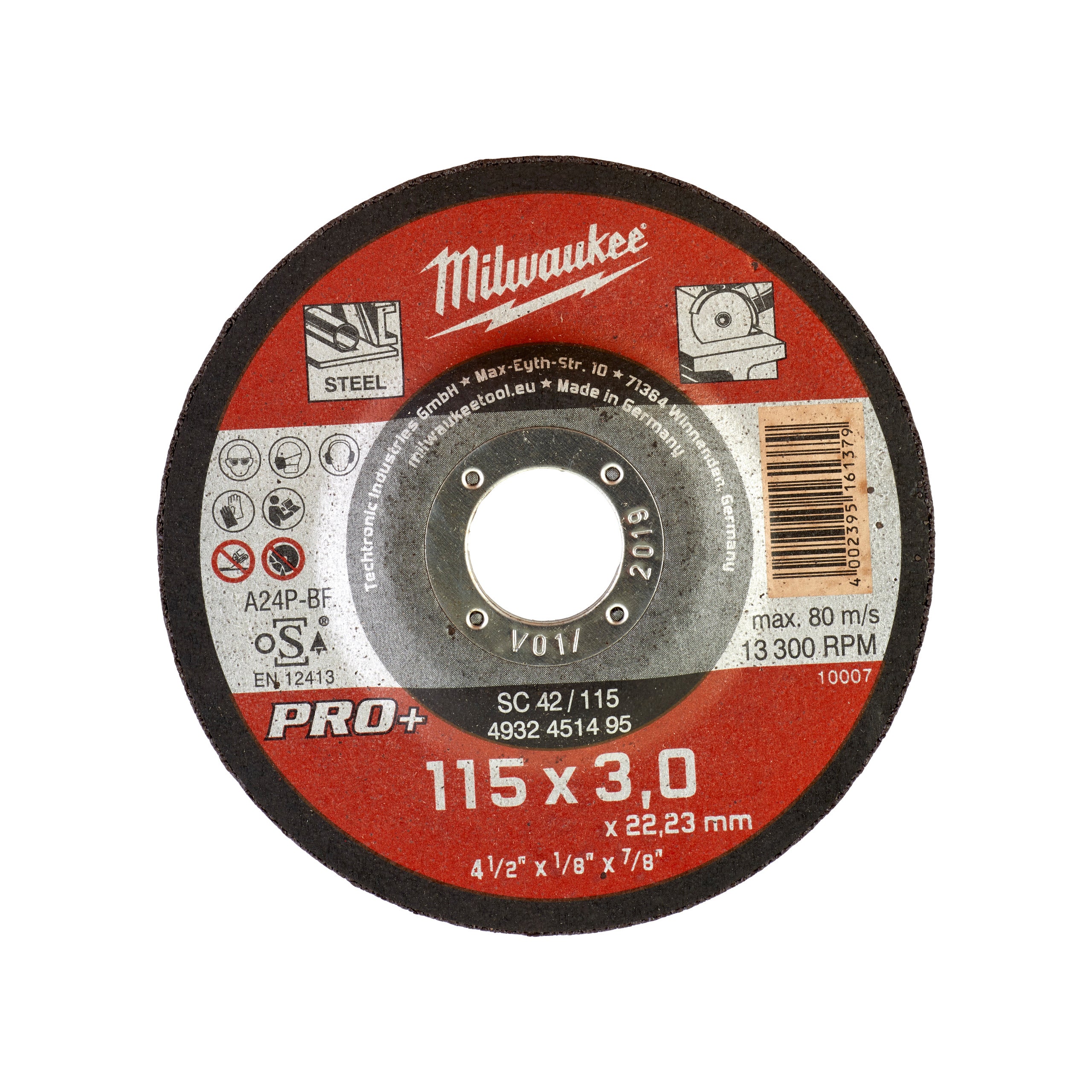 Discuri PRO+ pentru debitare metal Milwaukee SC 42 / 115 x 3 x 22 mm, cod 4932451495