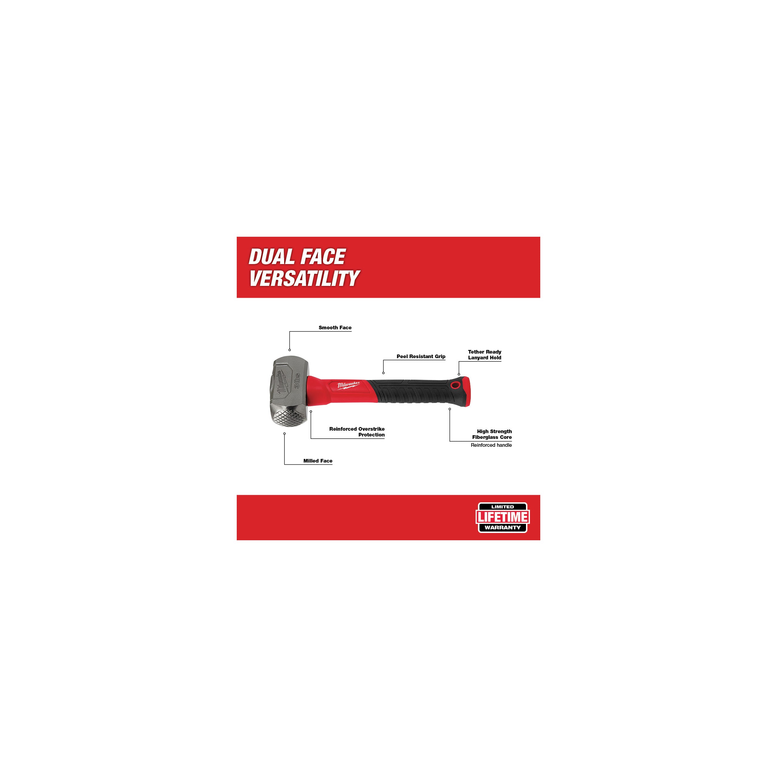 Ciocan Milwaukee 0.91 kg / 2 lbs Club Hammer, cod 4932498304