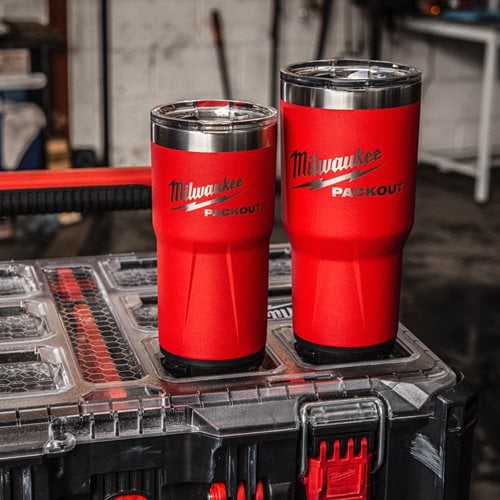 Cană termică roșie Milwaukee PACKOUT 887ML, cod 4932479075
