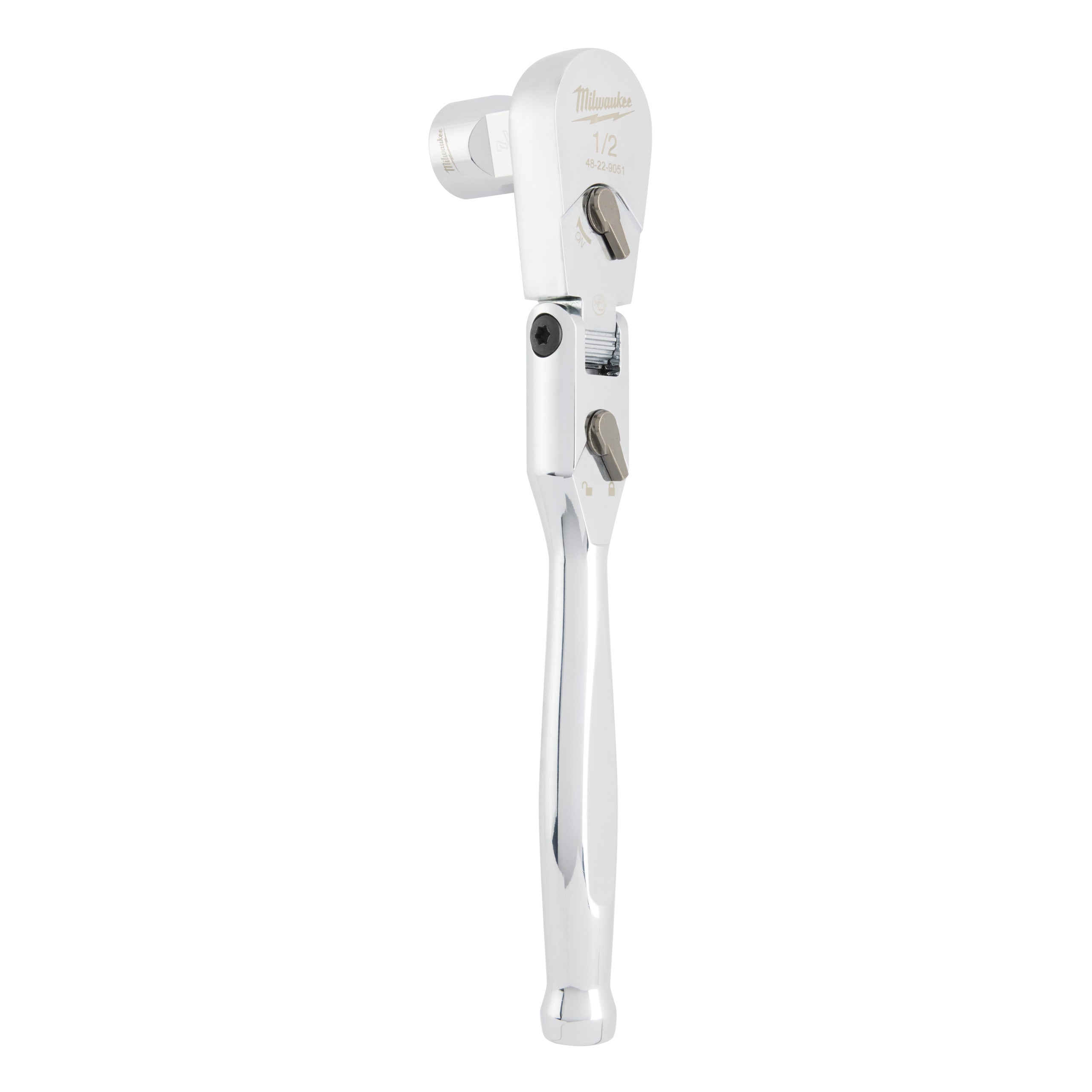 Antrenor cu clichet cu cap pivotant ½″ Milwaukee 1/2" Drive Flex Head Ratchet, cod 4932479655