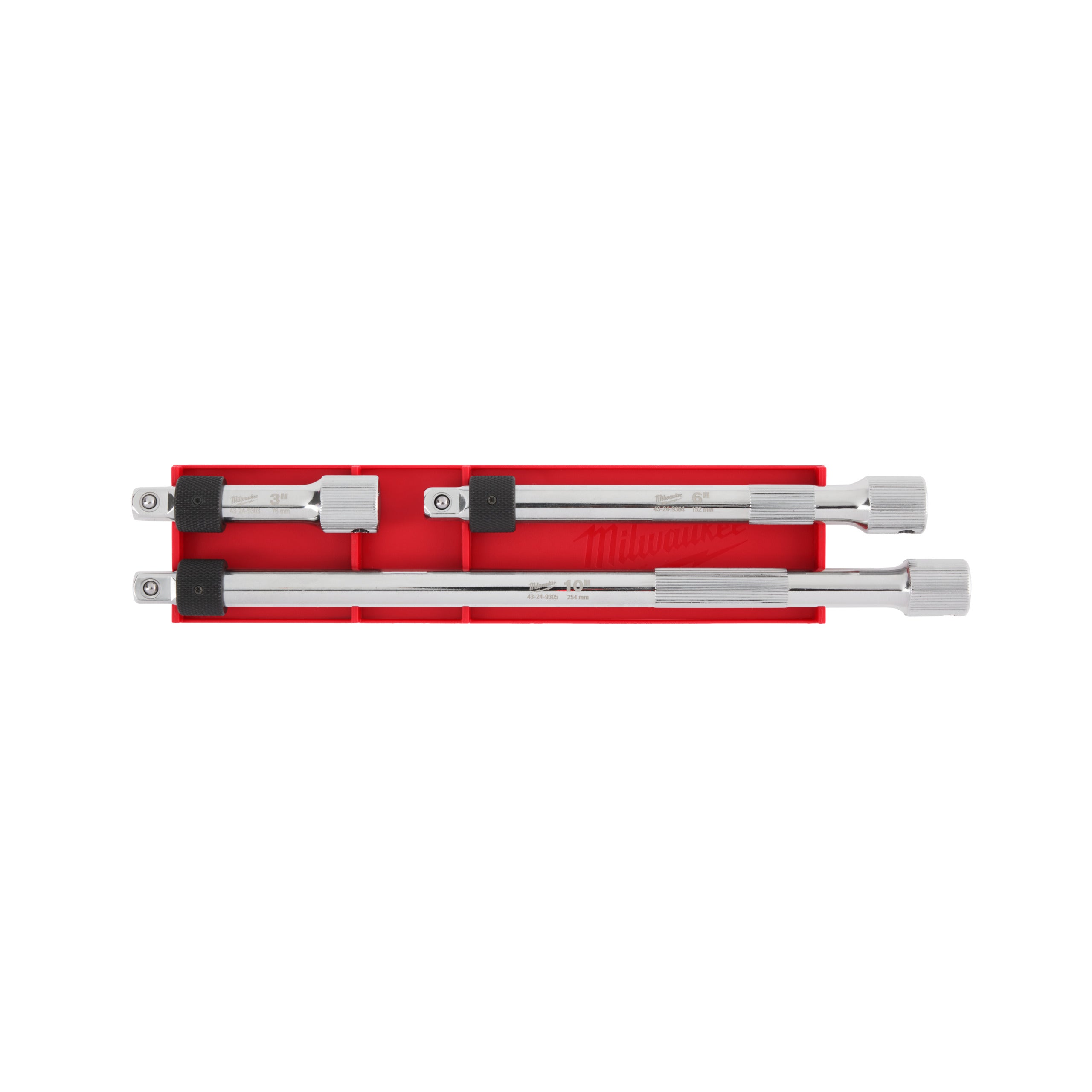 Set prelungitoare ⅜″ cu blocare Milwaukee 3/8" Drive Locking Extension Set, cod 4932480644