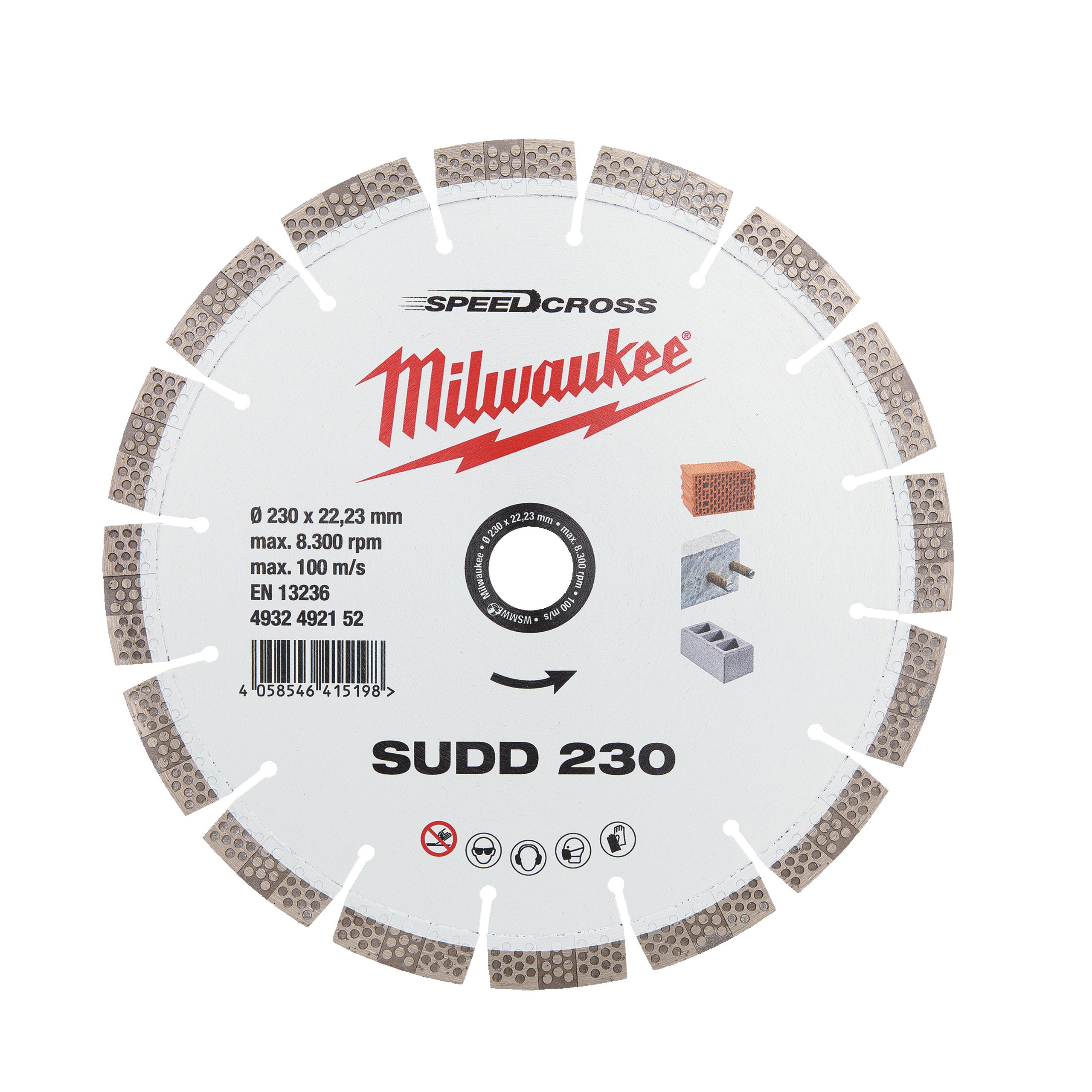 Disc diamantat pentru debitare Speedcross SUDD Milwaukee Speedcross SUDD 230 mm, cod 4932492152
