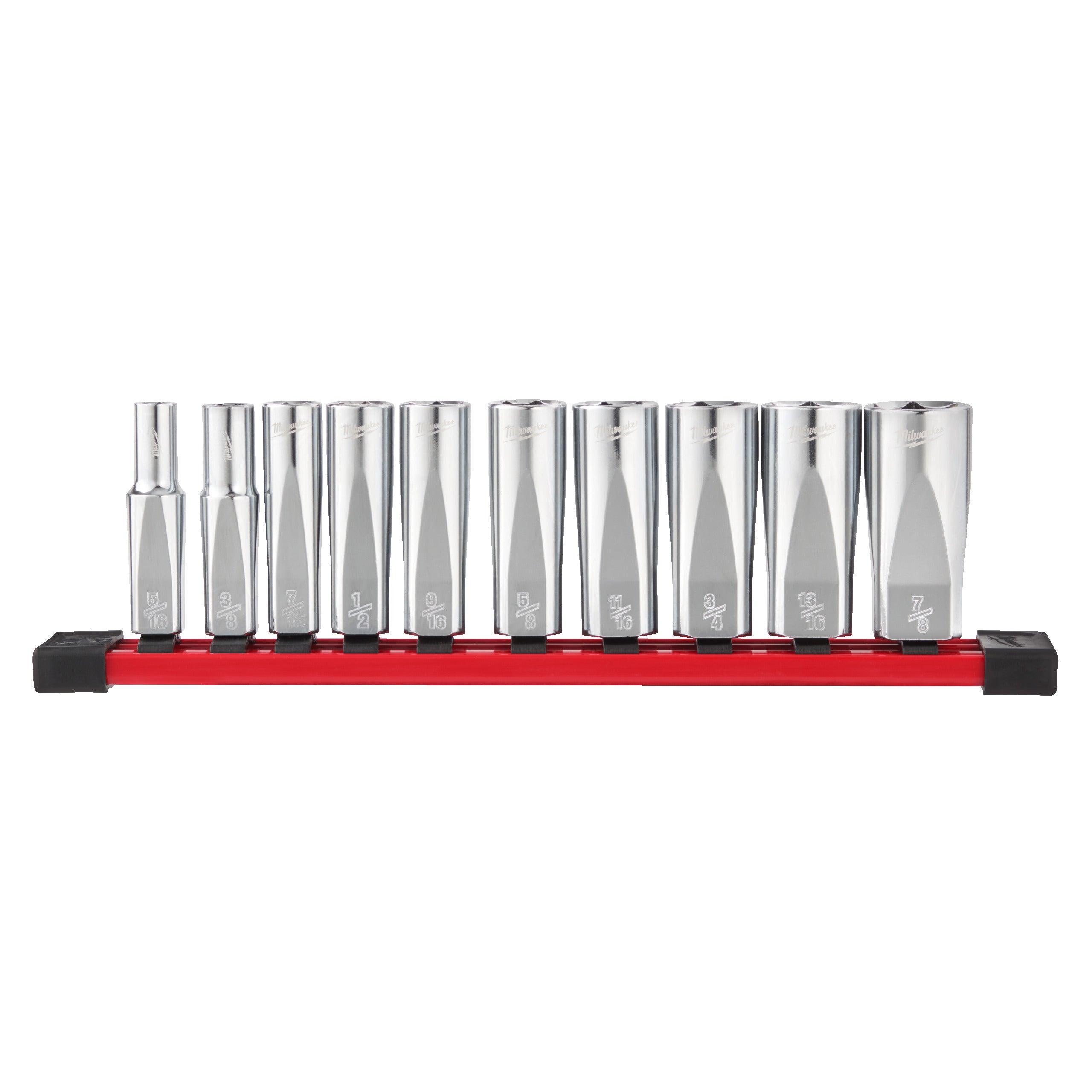 Set tubulare Seturi chei tubulare cromate ⅜″ Milwaukee 3/8" Drive SAE Deep Chrome Socket Set, cod 4932492510