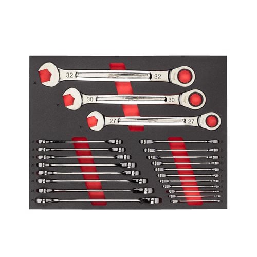 Set de chei combinate Milwaukee MAX BITE în inserție de spumă, 22 buc, cod 4932493248