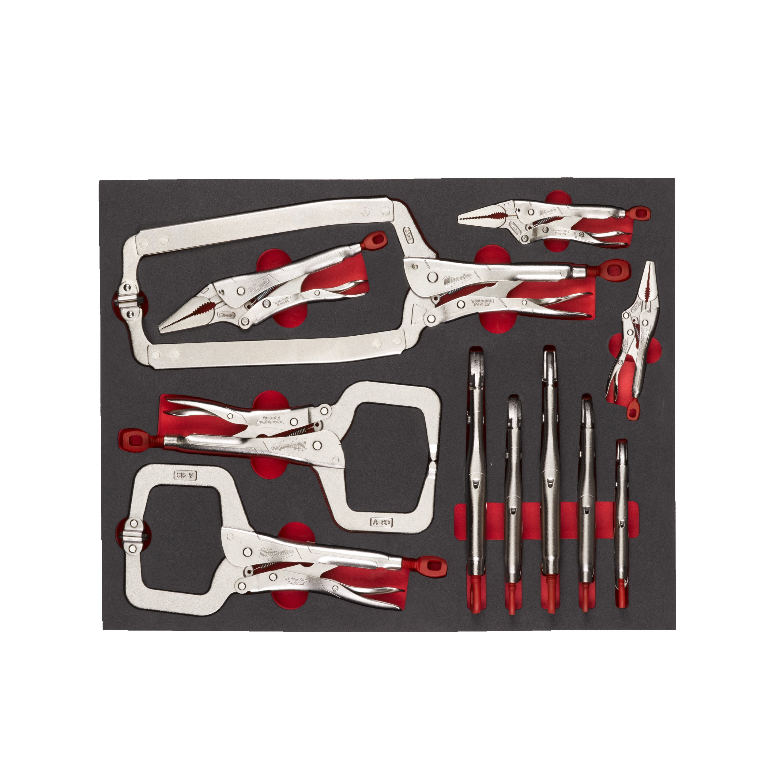 Inserție din spumă pentru dulap metalic TOOLGUARD™ clești TORQUE LOCK™ Milwaukee Grip Pliers Set Foam Insert - 11 pcs, cod 4932493251