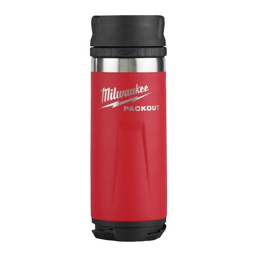 Sticlă Milwaukee PACKOUT™ cu capac, 355 / 532 ml, negru / roșu