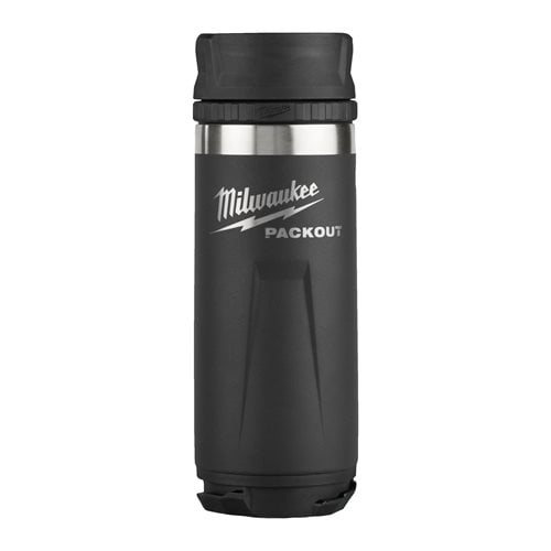 Sticlă Milwaukee PACKOUT™ cu capac, 355 / 532 ml, negru / roșu