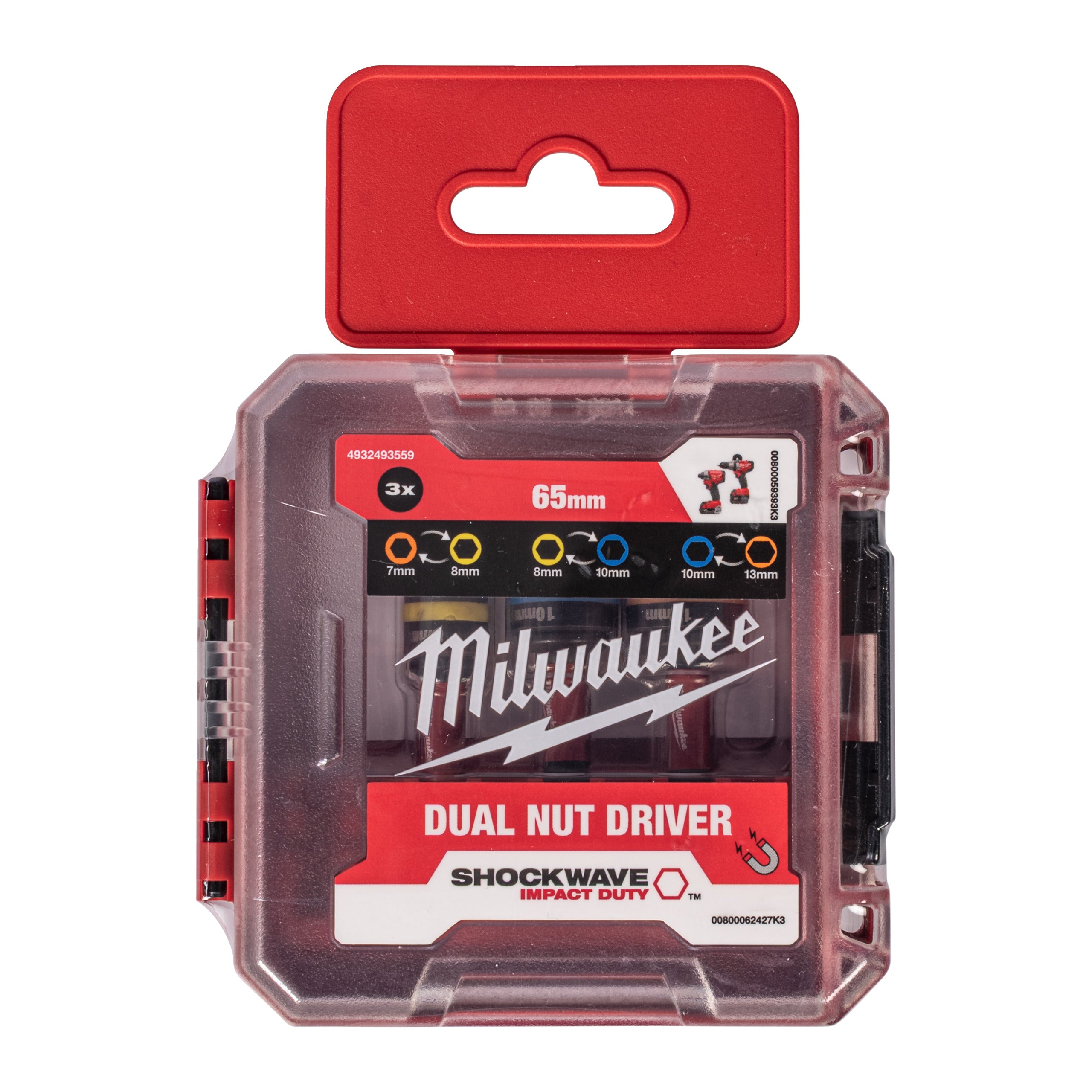 Set adaptoare magnetice Dual (3 buc.) Milwaukee Nut Driver Mag ShW HEX Dual Set, cod 4932493559