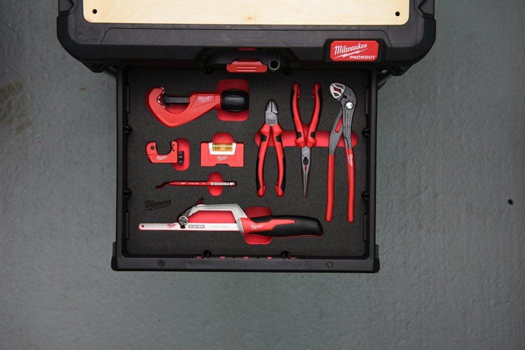 Inserție din spumă pentru PACKOUT Milwaukee cu 8 scule pentru instalatori, cod 4932493639 - BIG STORE (Dynamic Tools SRL)