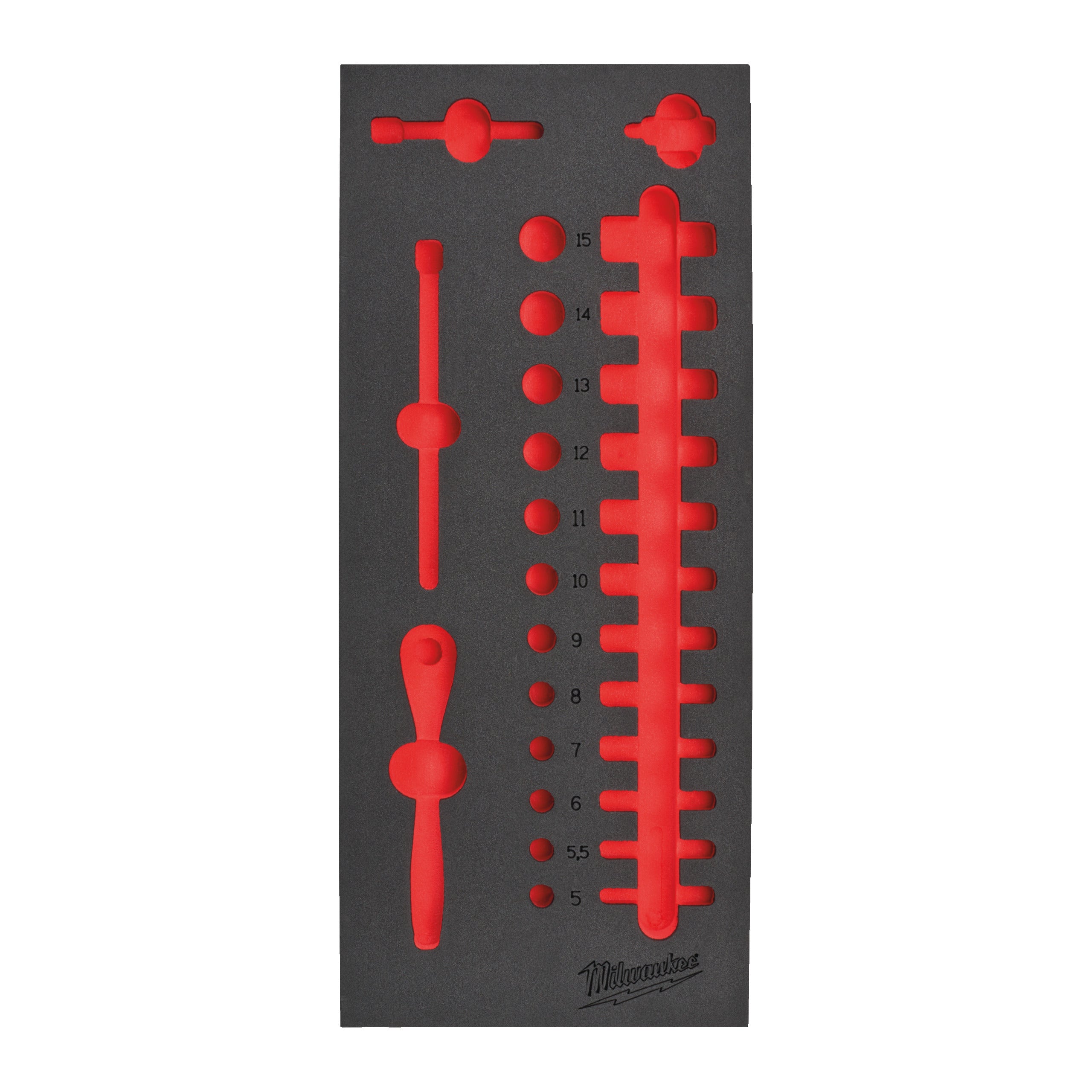 Inserție spumă goală pentru dulapul metalic Milwaukee Empty 28 pc 1/4" Ratchet and Skt Set Foam Insert, cod 4932493662