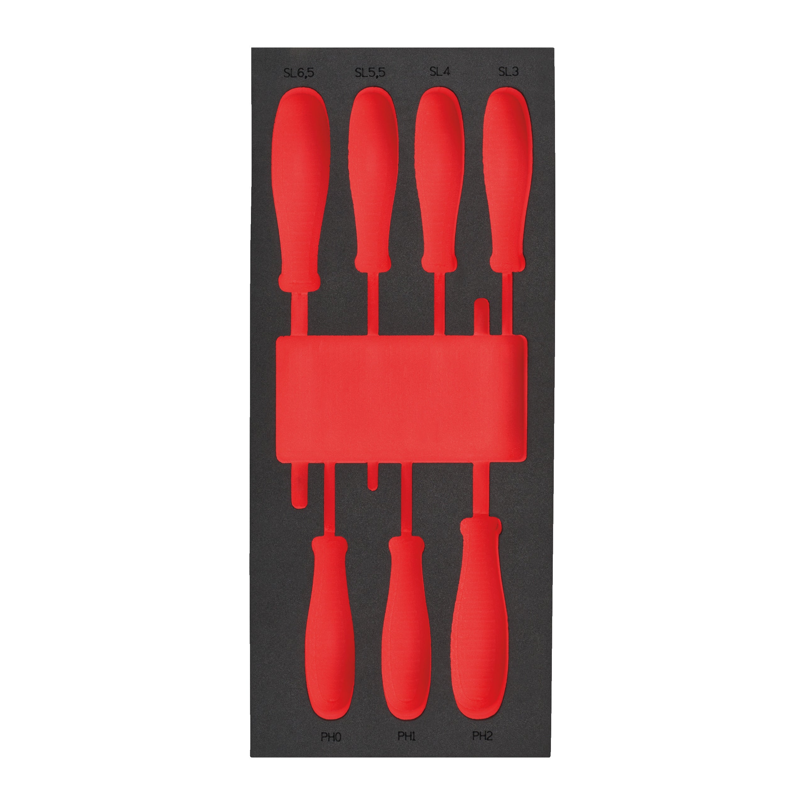 Inserție spumă goală pentru dulapul metalic Milwaukee Empty 7 pc Screwdriver SL & PH Set Foam Insert, cod 4932493672