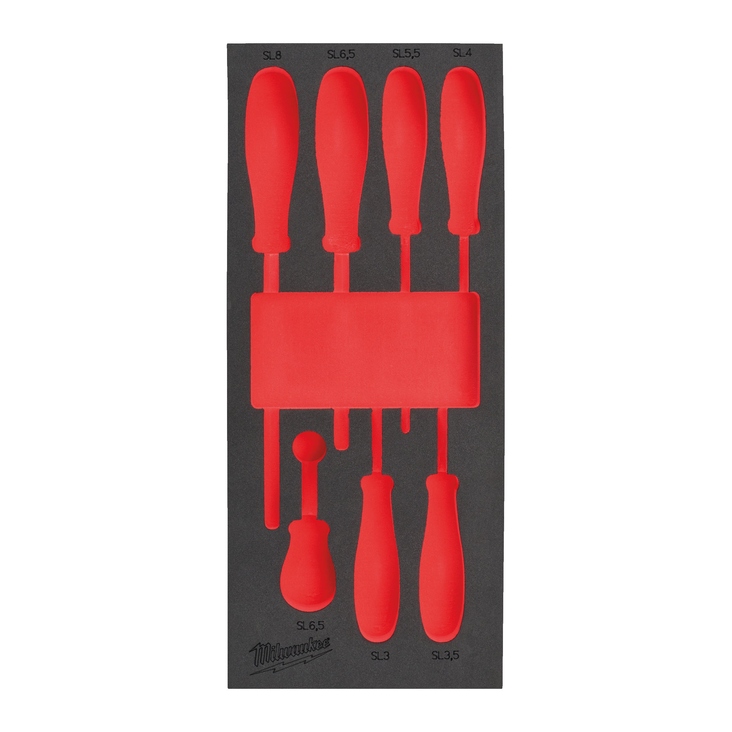 Inserție spumă goală pentru dulapul metalic Milwaukee Empty 7 pc Screwdriver SL Set Foam Insert, cod 4932493673