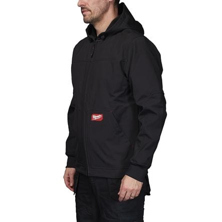 Jachetă Milwaukee SJ BL SOFTSHELL neagră cu glugă FREEFLEX™