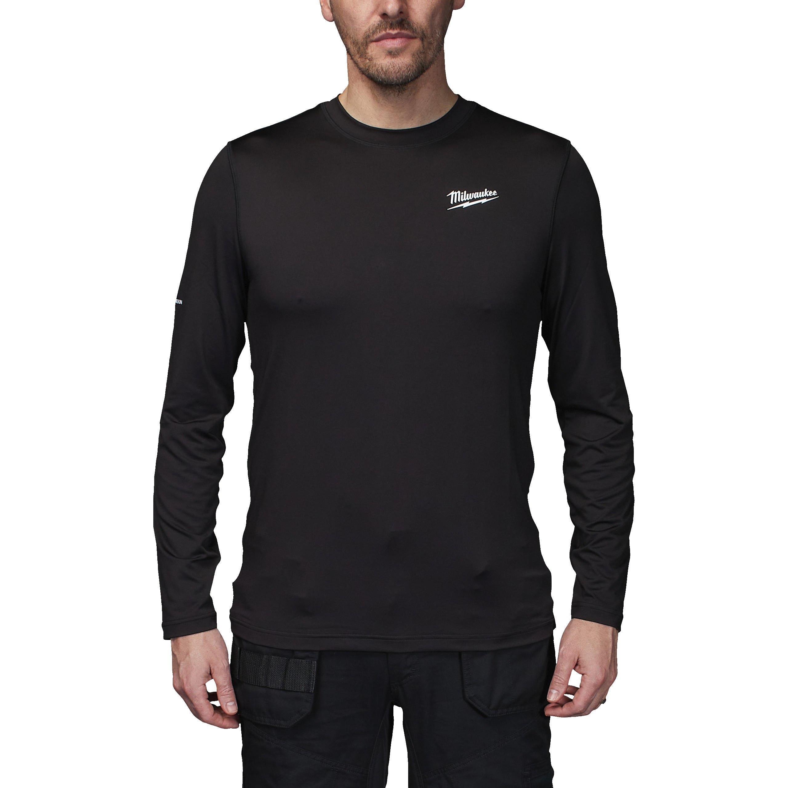 Bluză termică de corp neagră, vreme rece WORKSKIN™ Milwaukee CWB LS BL L, cod 4932498285