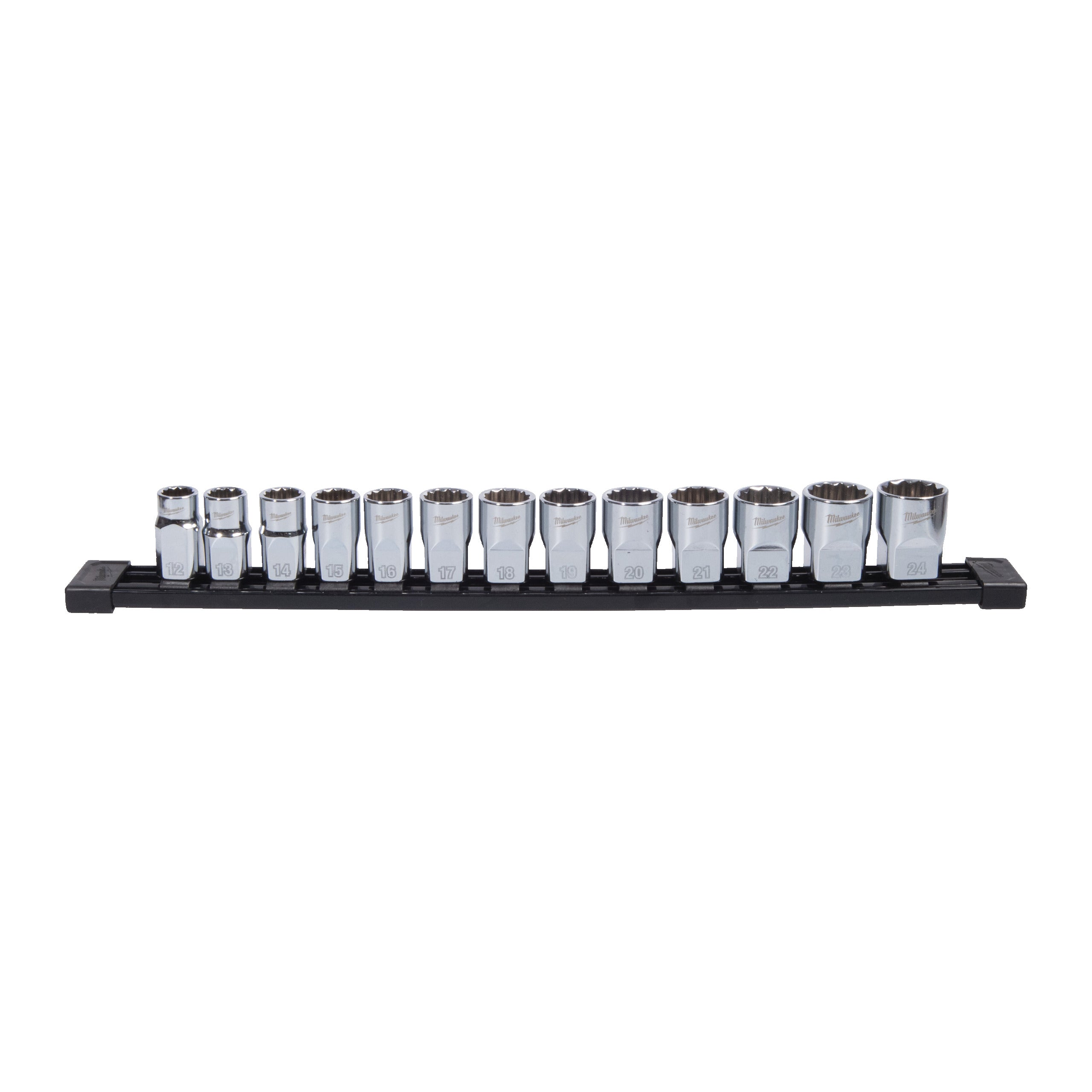 Cheie tubulară ½″ metrică, 12 puncte Milwaukee 13 pc 1/2" Drive 12-Point Socket Set - Metric, cod 4932498797