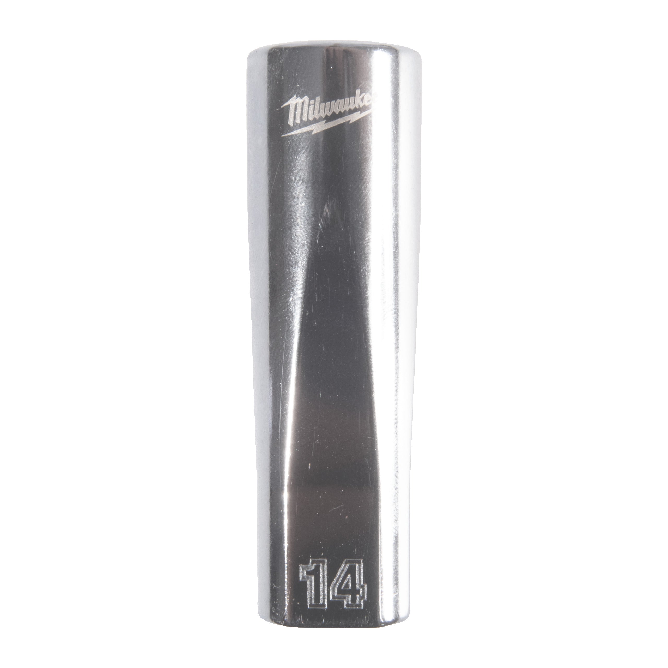 Cheie tubulară lungă ⅜″ metrică, 12 puncte Milwaukee 3/8'' Drive Metric Deep 12-Point Socket - 14mm, cod 4932498818