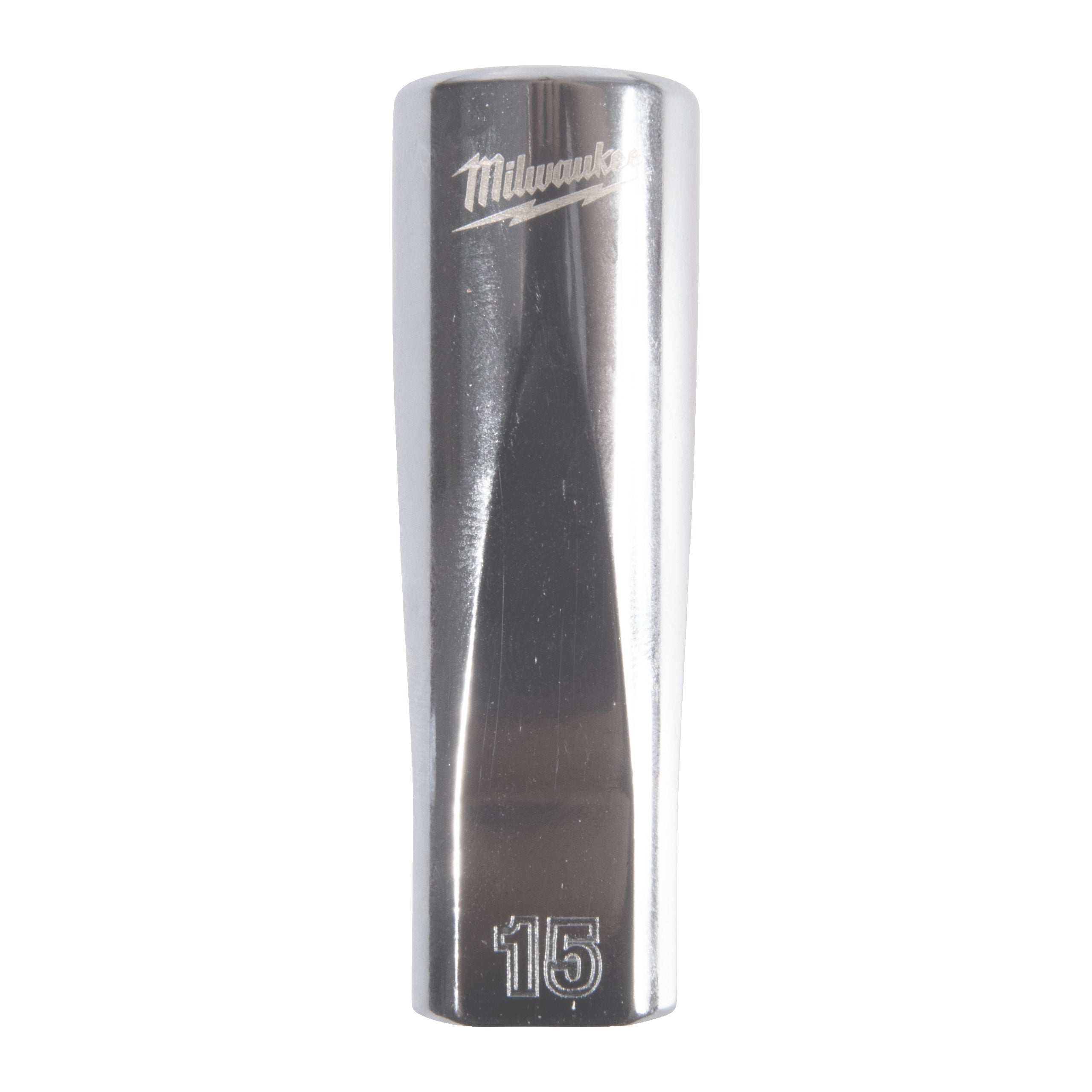 Cheie tubulară lungă ⅜″ metrică, 12 puncte Milwaukee 3/8'' Drive Metric Deep 12-Point Socket - 15mm, cod 4932498819