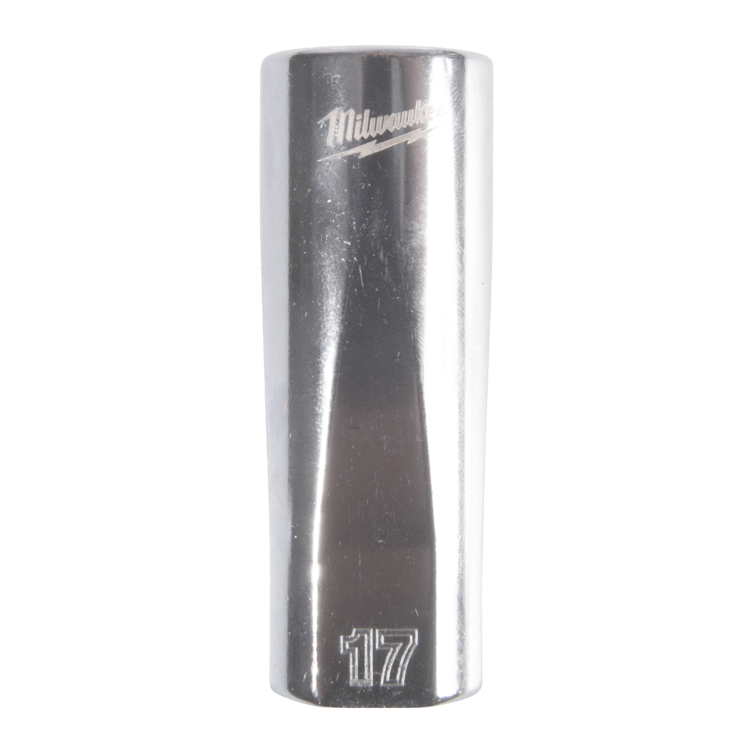 Cheie tubulară lungă ⅜″ metrică, 12 puncte Milwaukee 3/8'' Drive Metric Deep 12-Point Socket - 17mm, cod 4932498821