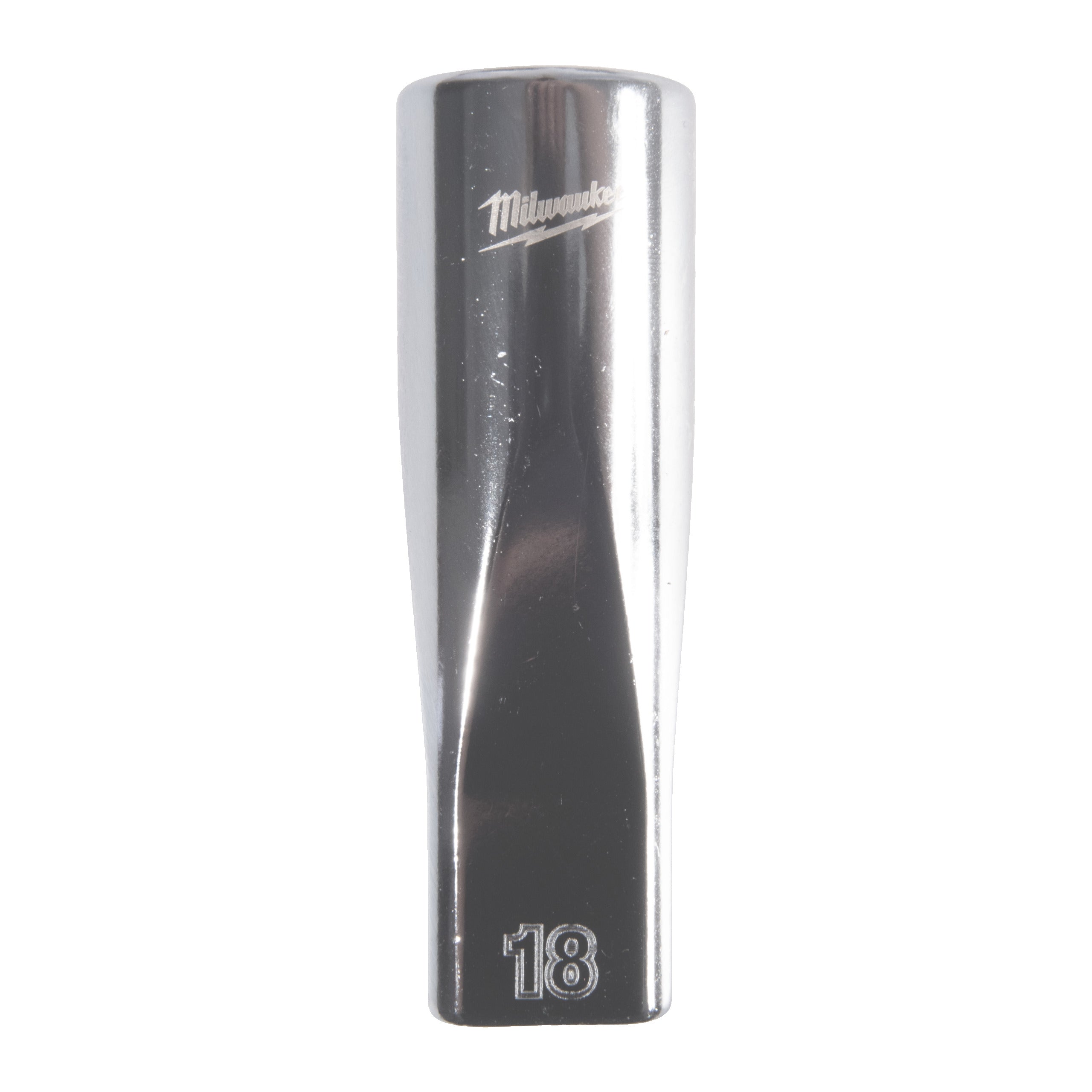 Cheie tubulară lungă ½″ metrică, 12 puncte Milwaukee 1/2'' Drive Metric Deep 12-Point Socket - 18mm, cod 4932498839