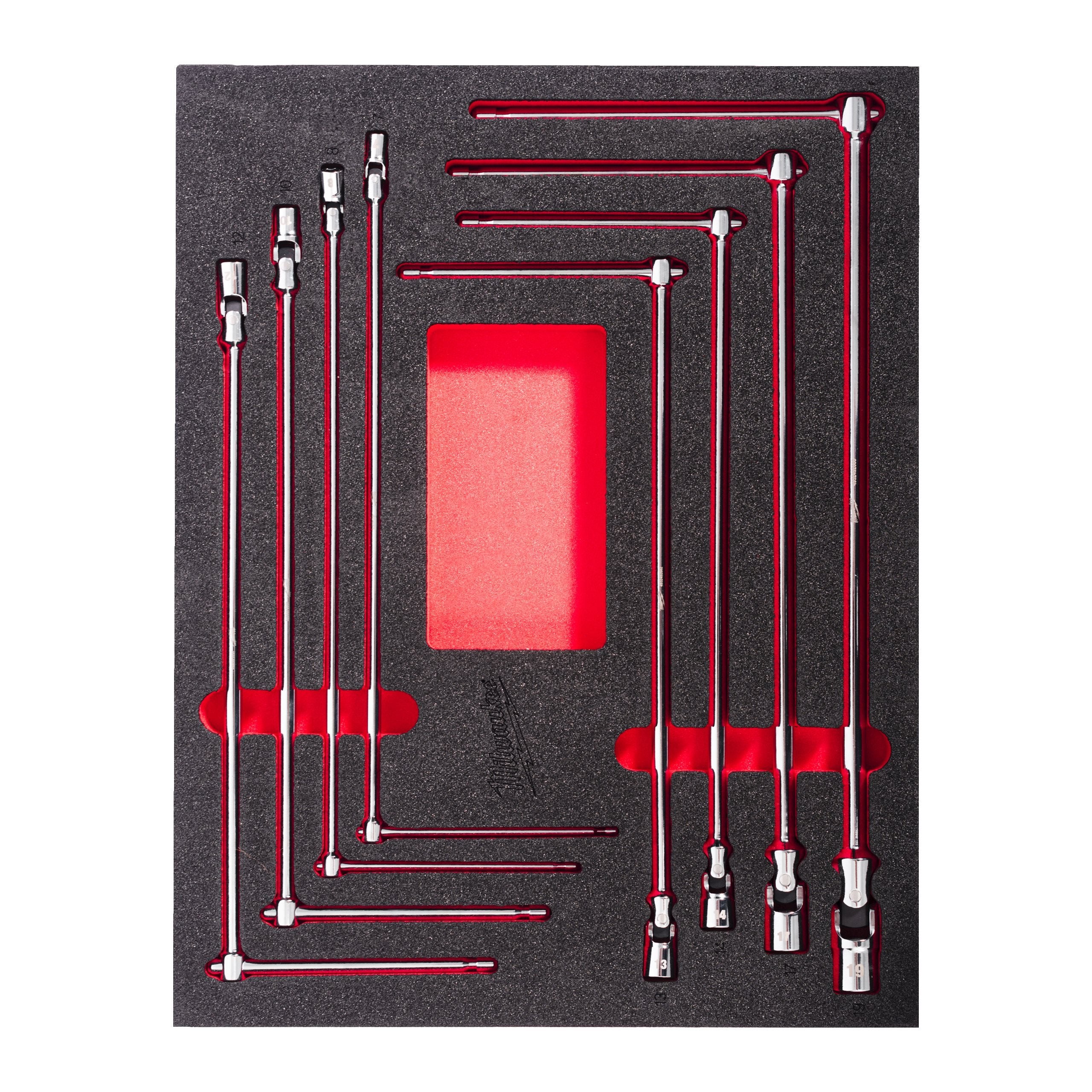 Set inserție spumă Milwaukee cu chei cu mâner T 8 buc, cod 4932499113