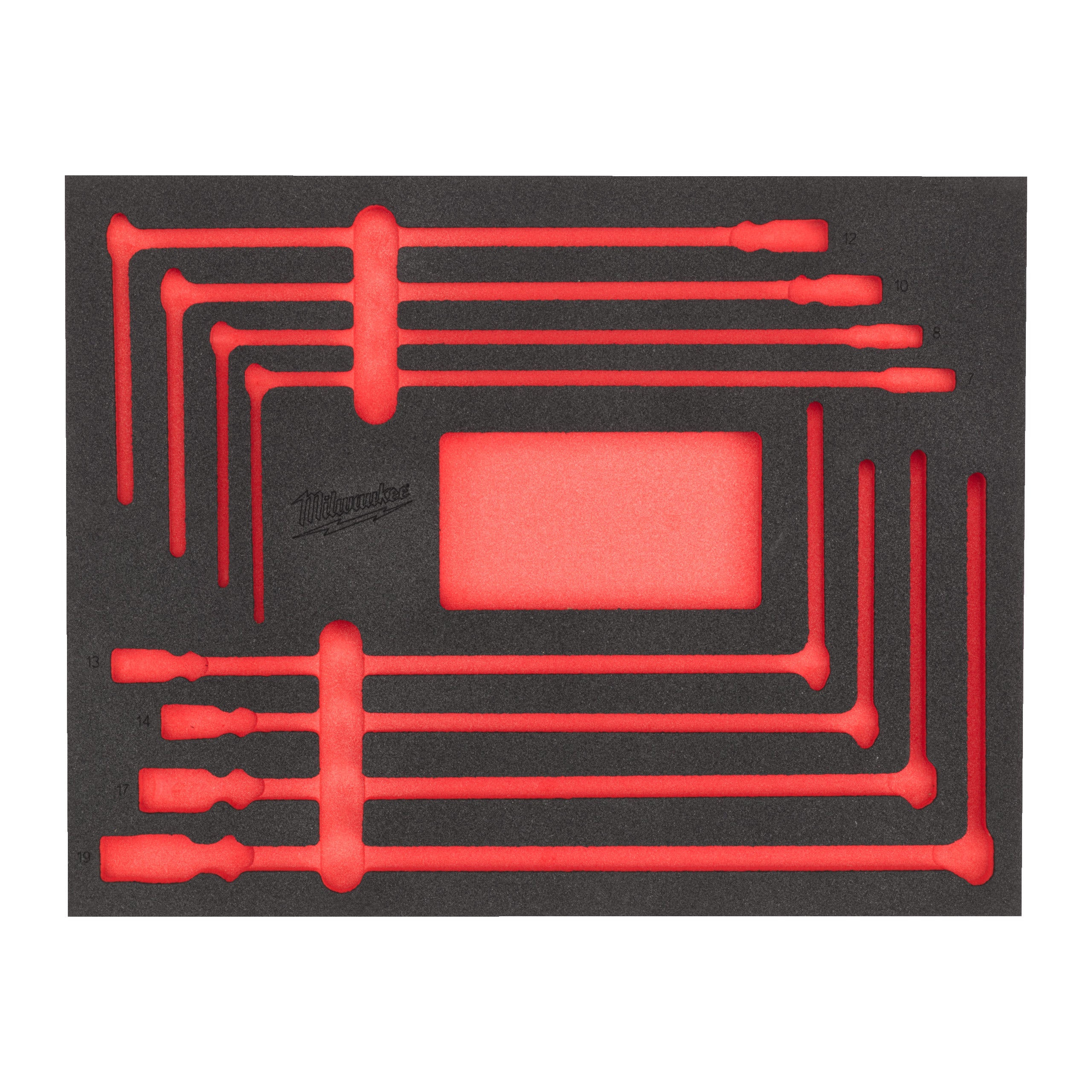 Inserție spumă goală Milwaukee pentru chei cu mâner T 10 buc, cod 4932499296